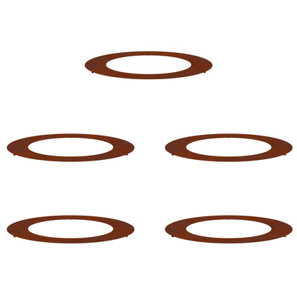 geeignet für flache Baumringe 5 Stk. Rostig Ø60/90 cm