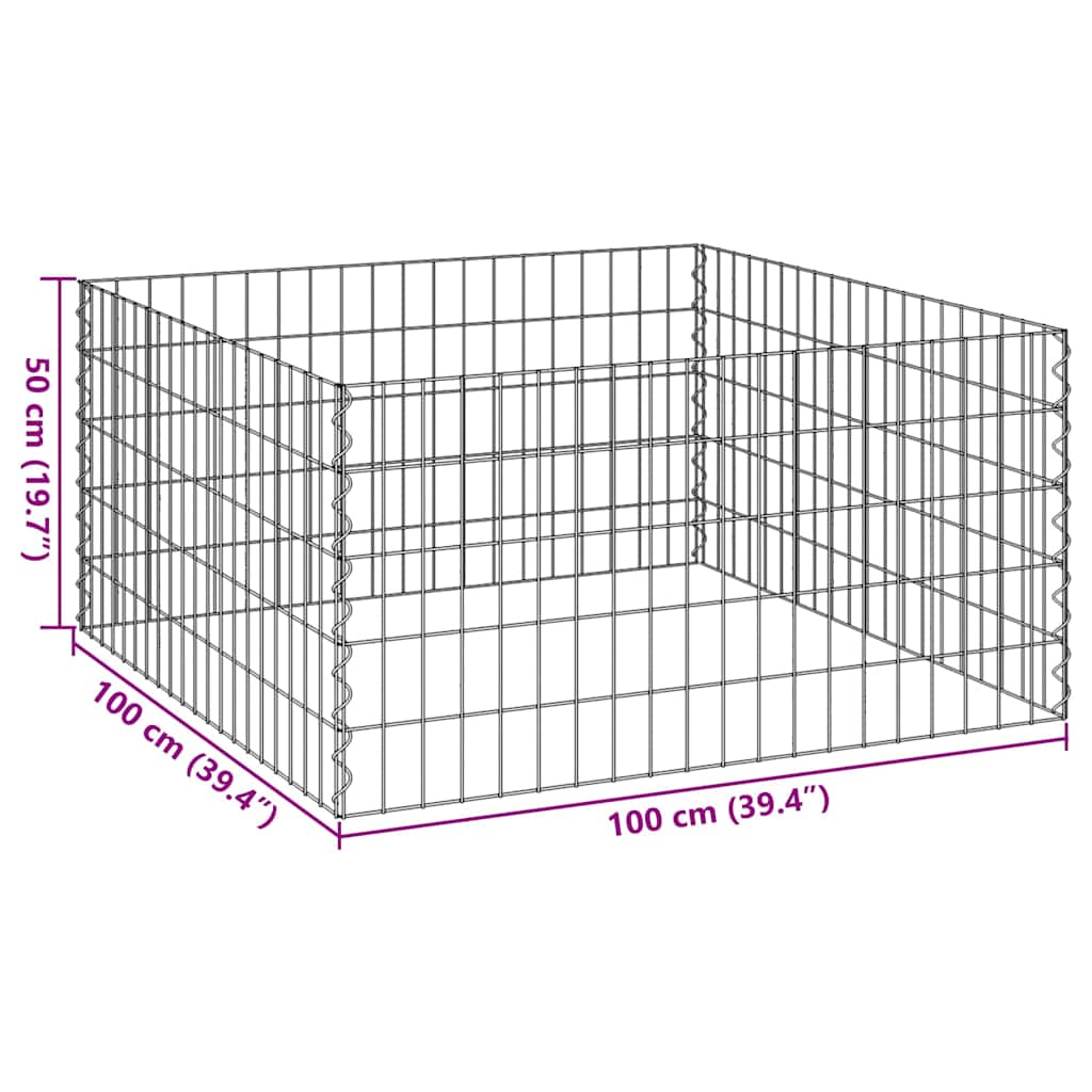 Quadratischer Komposter 100 x 100 x 50 cm Eisen