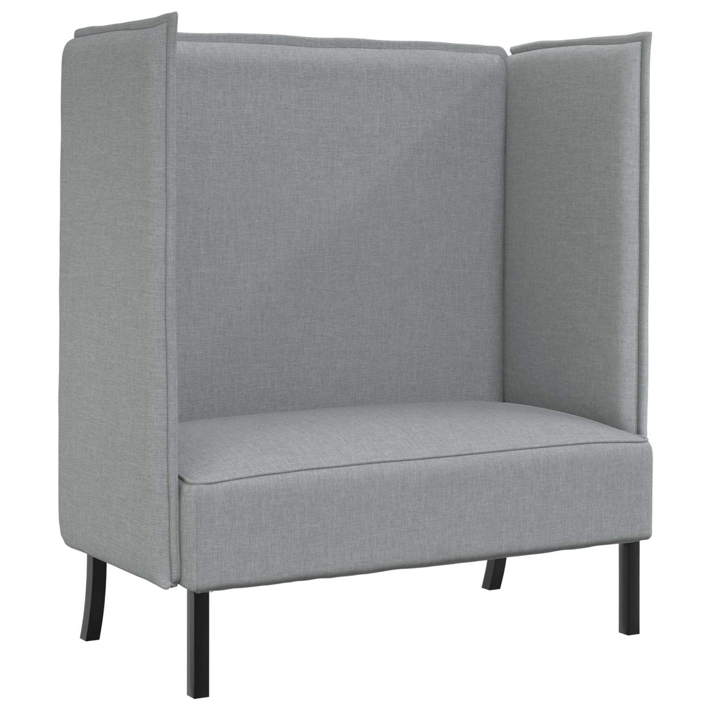 Hoher Rücken Sofa 101cm Hellgrau Stoff