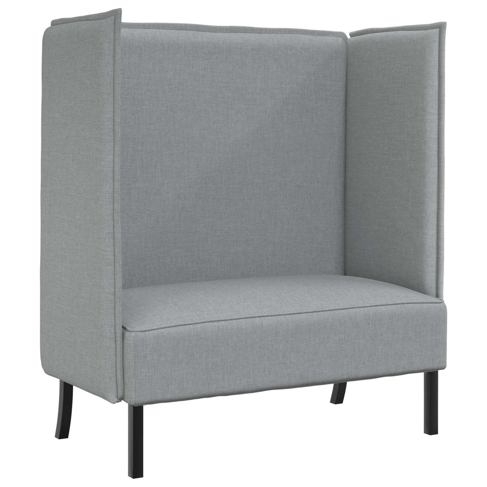Hoher Rücken Sofa 101cm Hellgrau Stoff