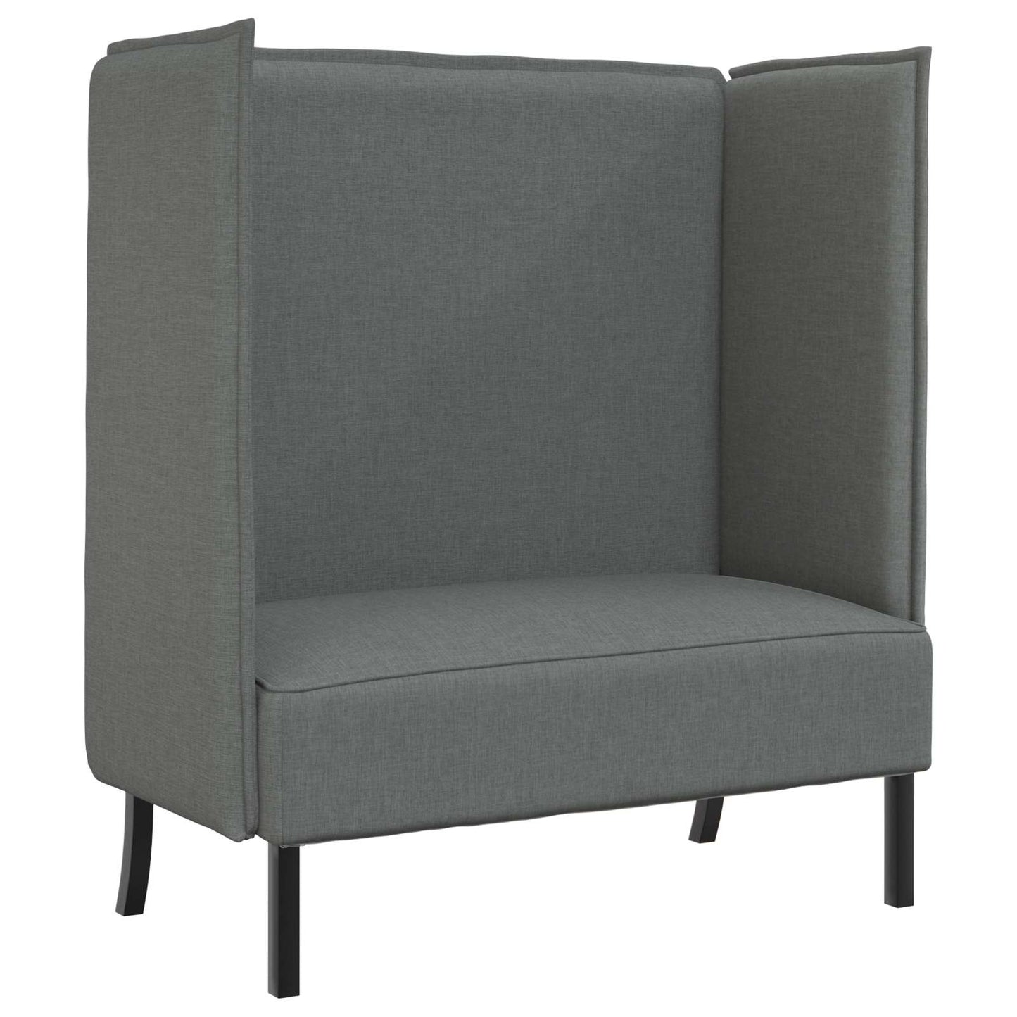 Hoher Rücken Sofa 101cm Dunkelgrau Stoff