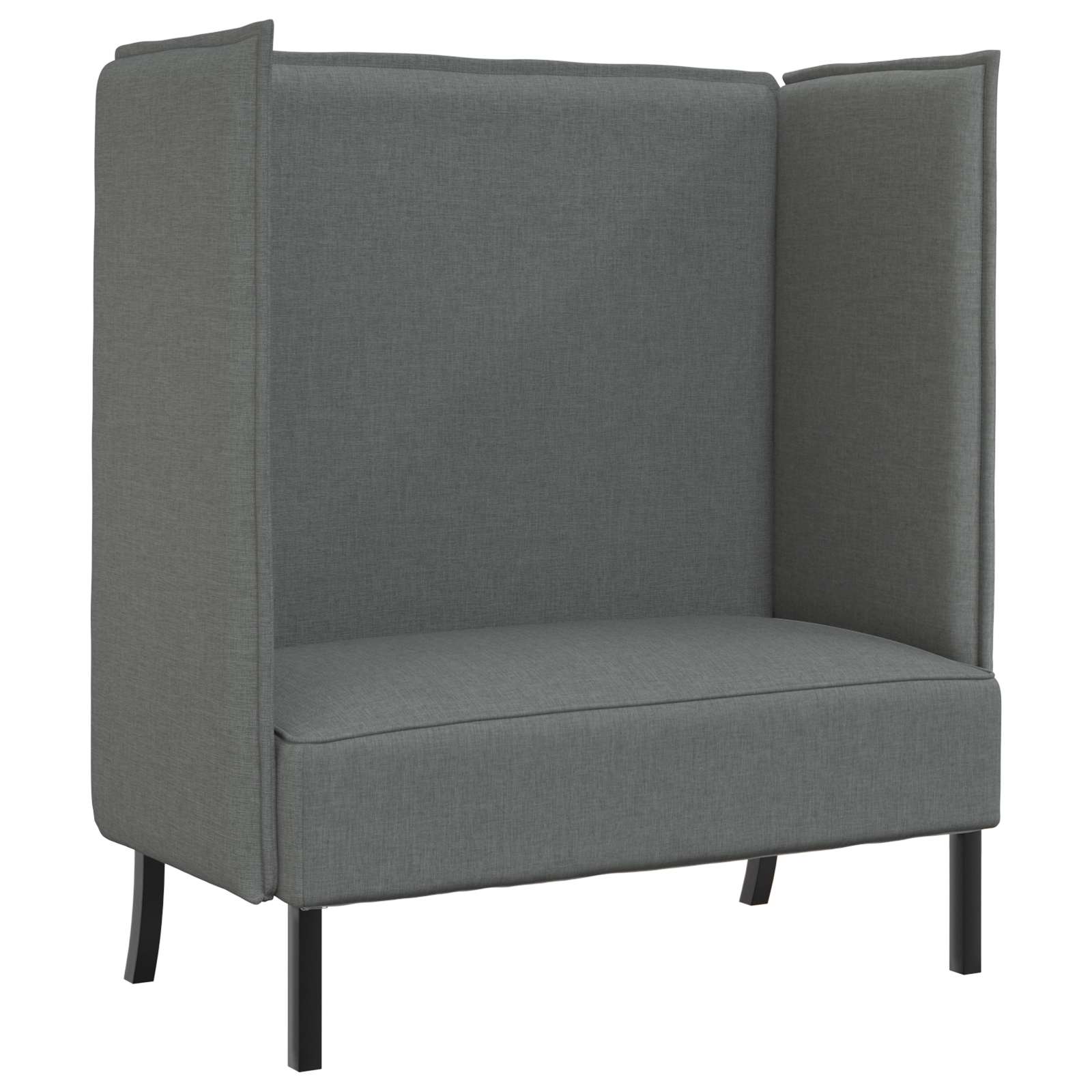Hoher Rücken Sofa 101cm Dunkelgrau Stoff