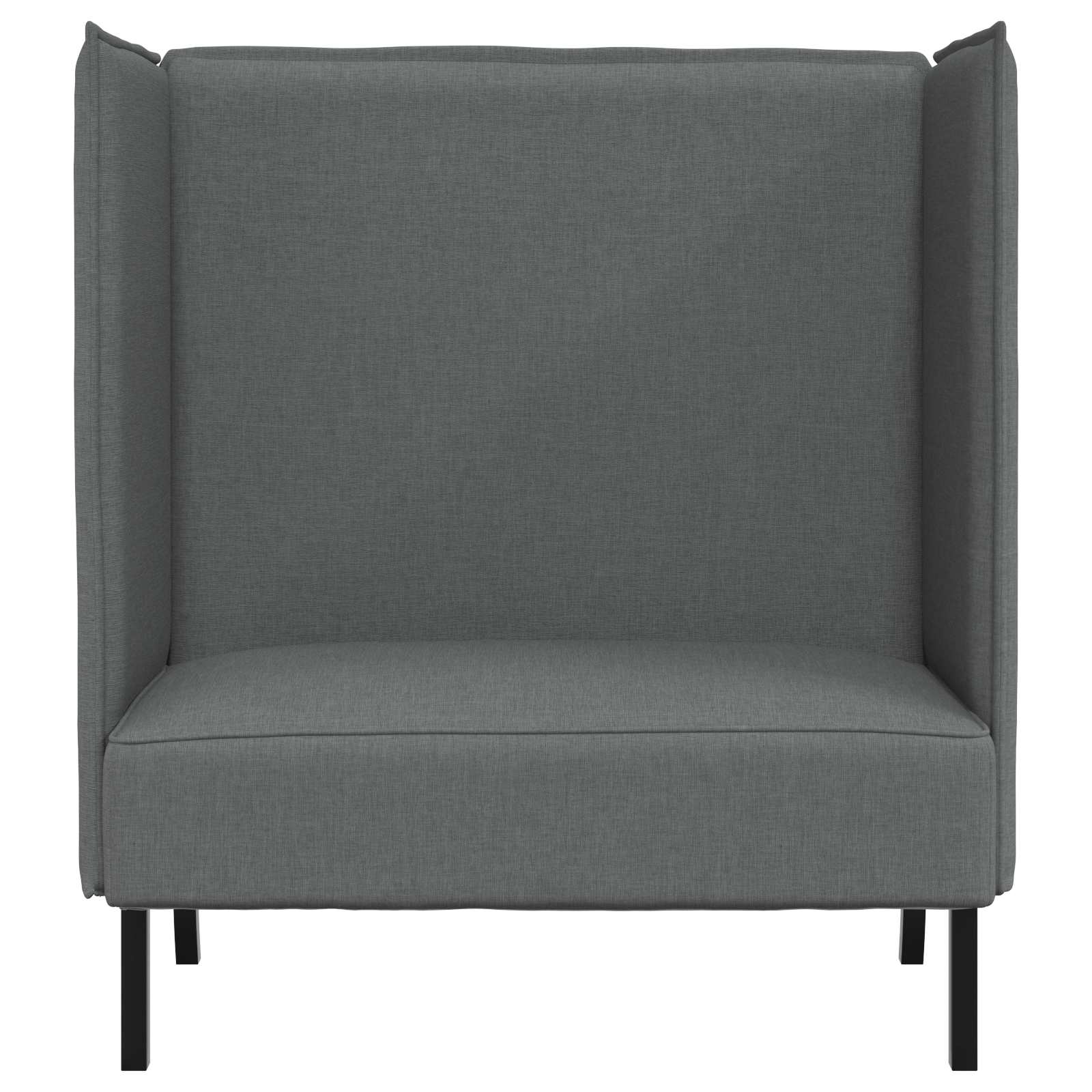 Hoher Rücken Sofa 101cm Dunkelgrau Stoff