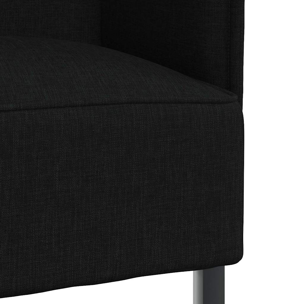 Hoher Rücken Sofa 101cm Schwarz Stoff