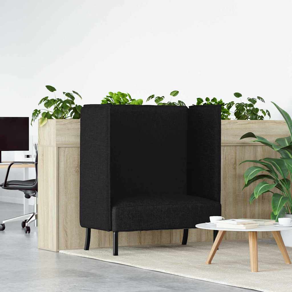 Hoher Rücken Sofa 101cm Schwarz Stoff