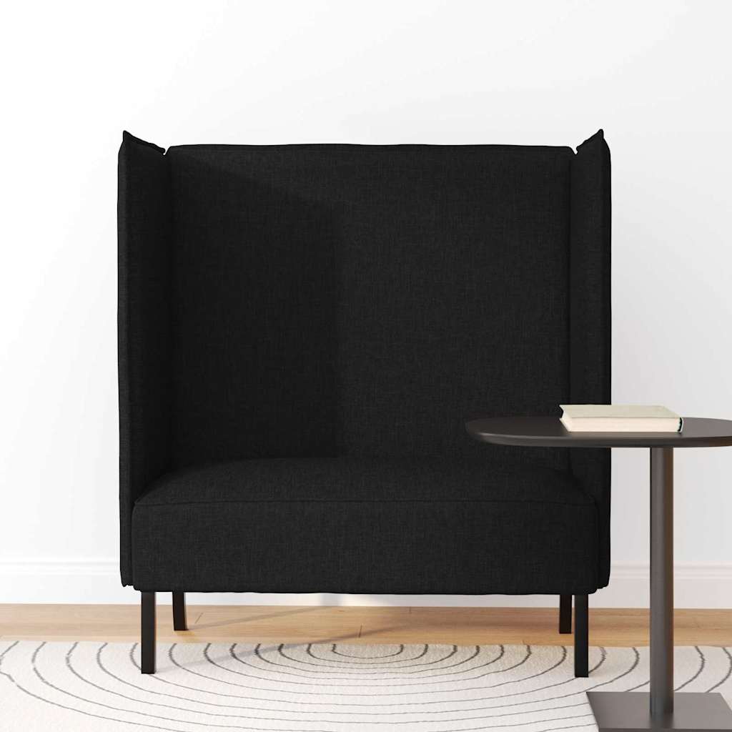 Hoher Rücken Sofa 101cm Schwarz Stoff