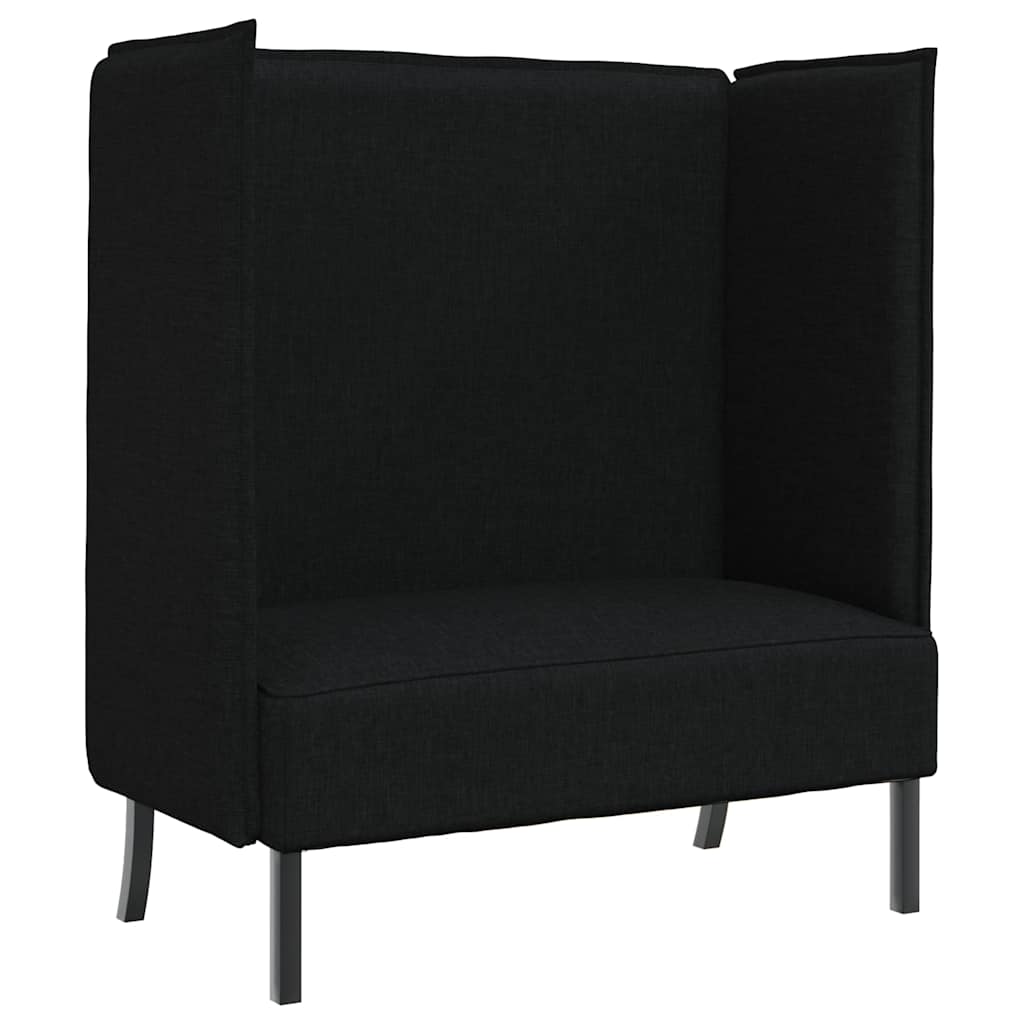 Hoher Rücken Sofa 101cm Schwarz Stoff