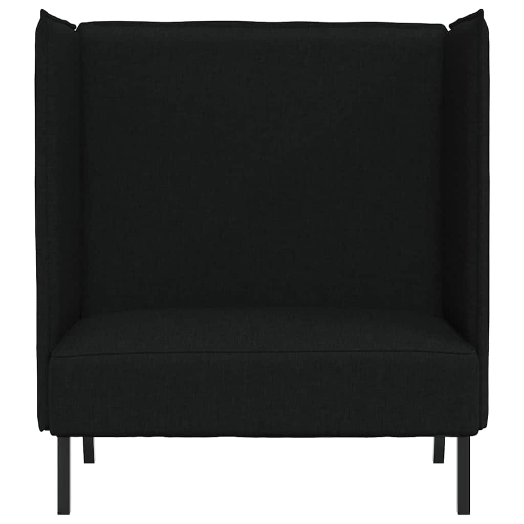 Hoher Rücken Sofa 101cm Schwarz Stoff