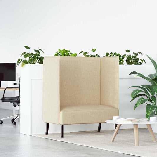 Hoher Rücken Sofa Creme 109 x 56 x 121 cm Stoff