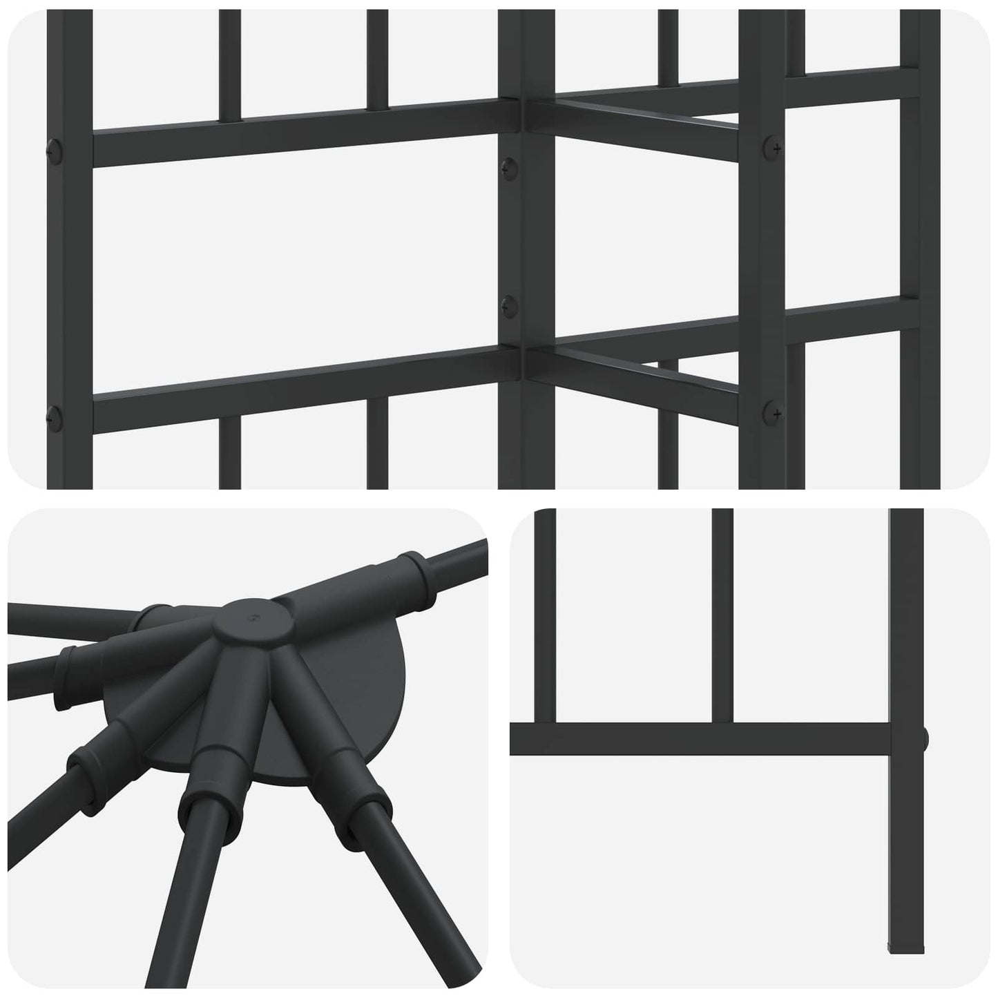 Gazebo Rahmen 6 x 3 m Schwarz Stahl