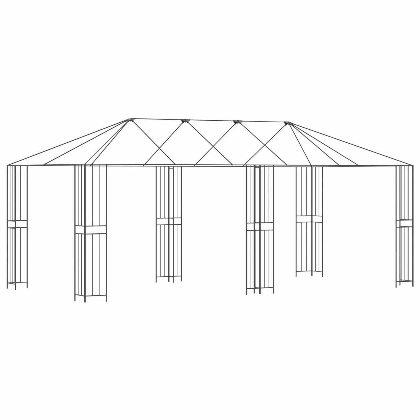 Gazebo Rahmen 6 x 3 m Schwarz Stahl