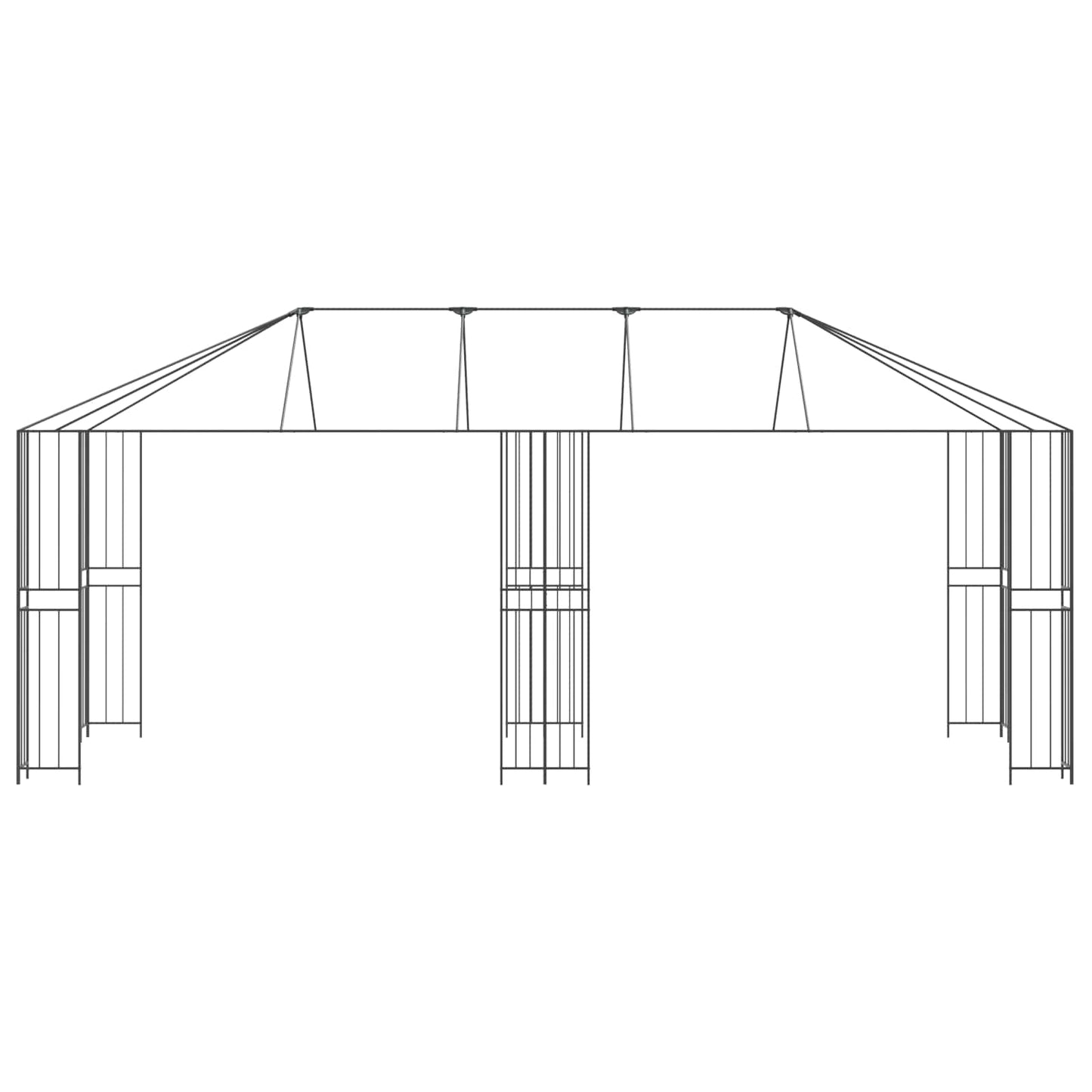Gazebo Rahmen 6 x 3 m Schwarz Stahl