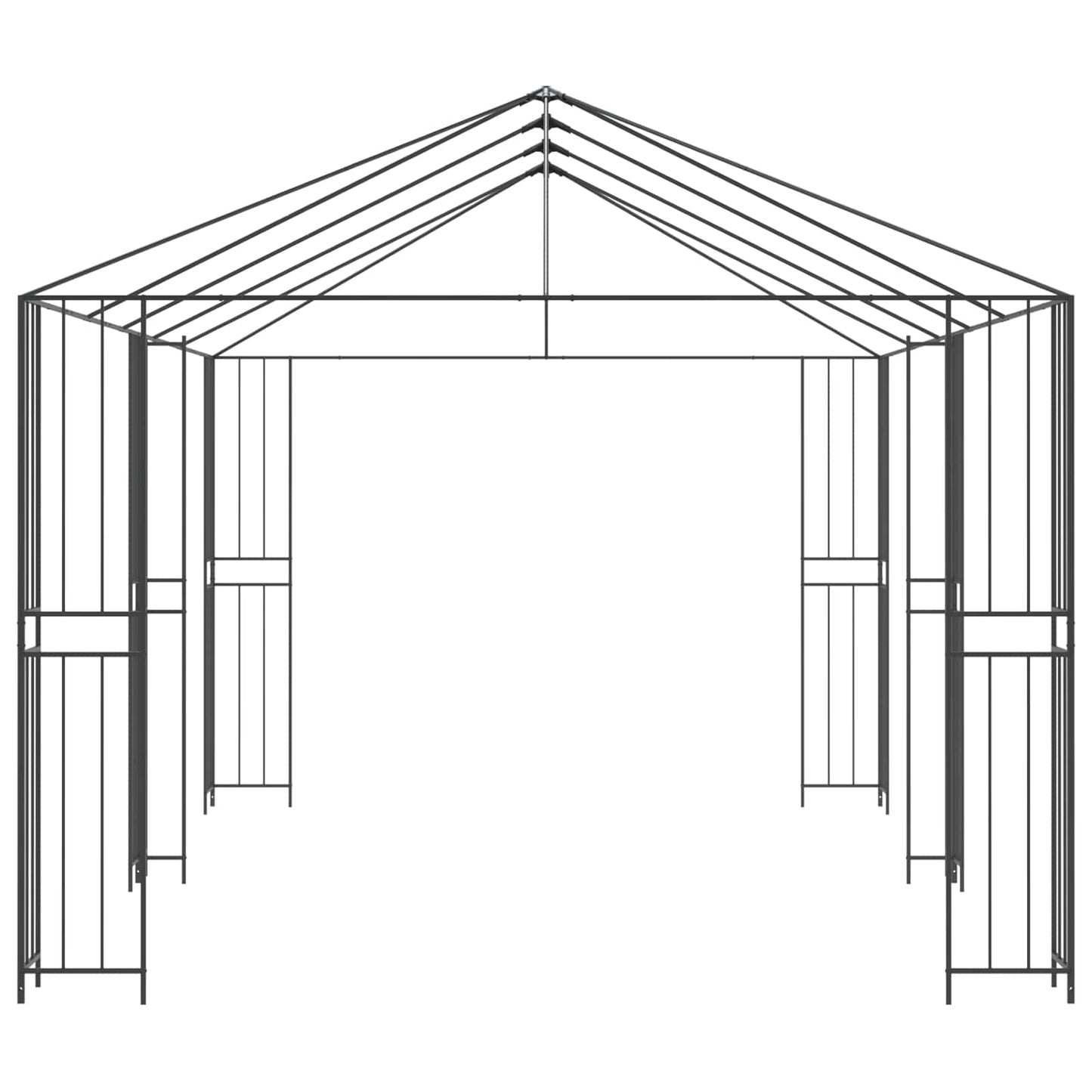 Gazebo Rahmen 6 x 3 m Schwarz Stahl