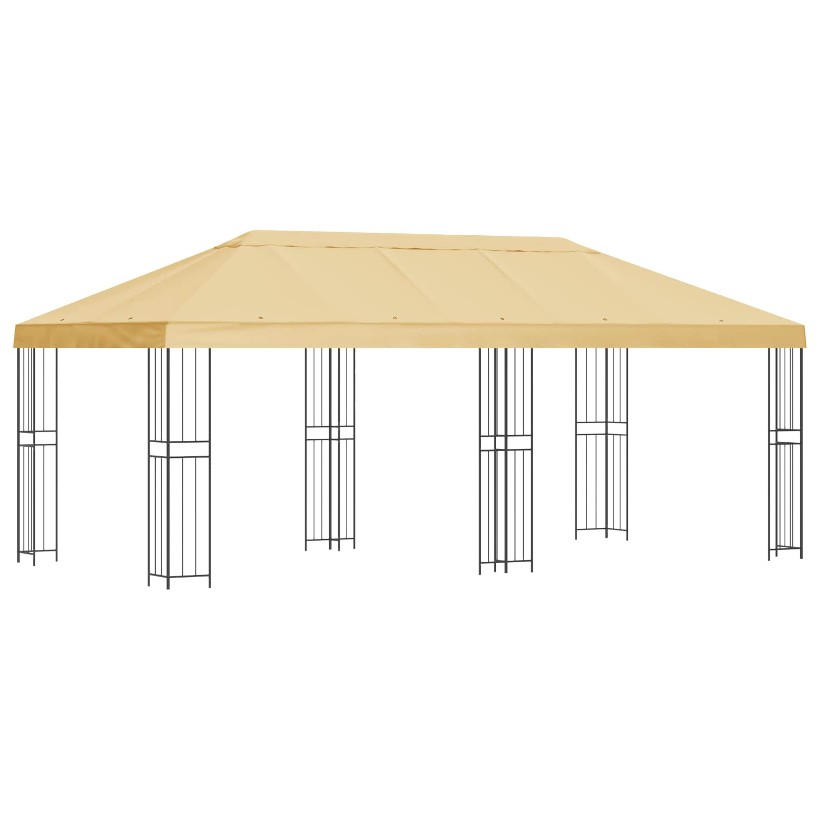 6 x 3 m Creme Polyester und Stahl 190