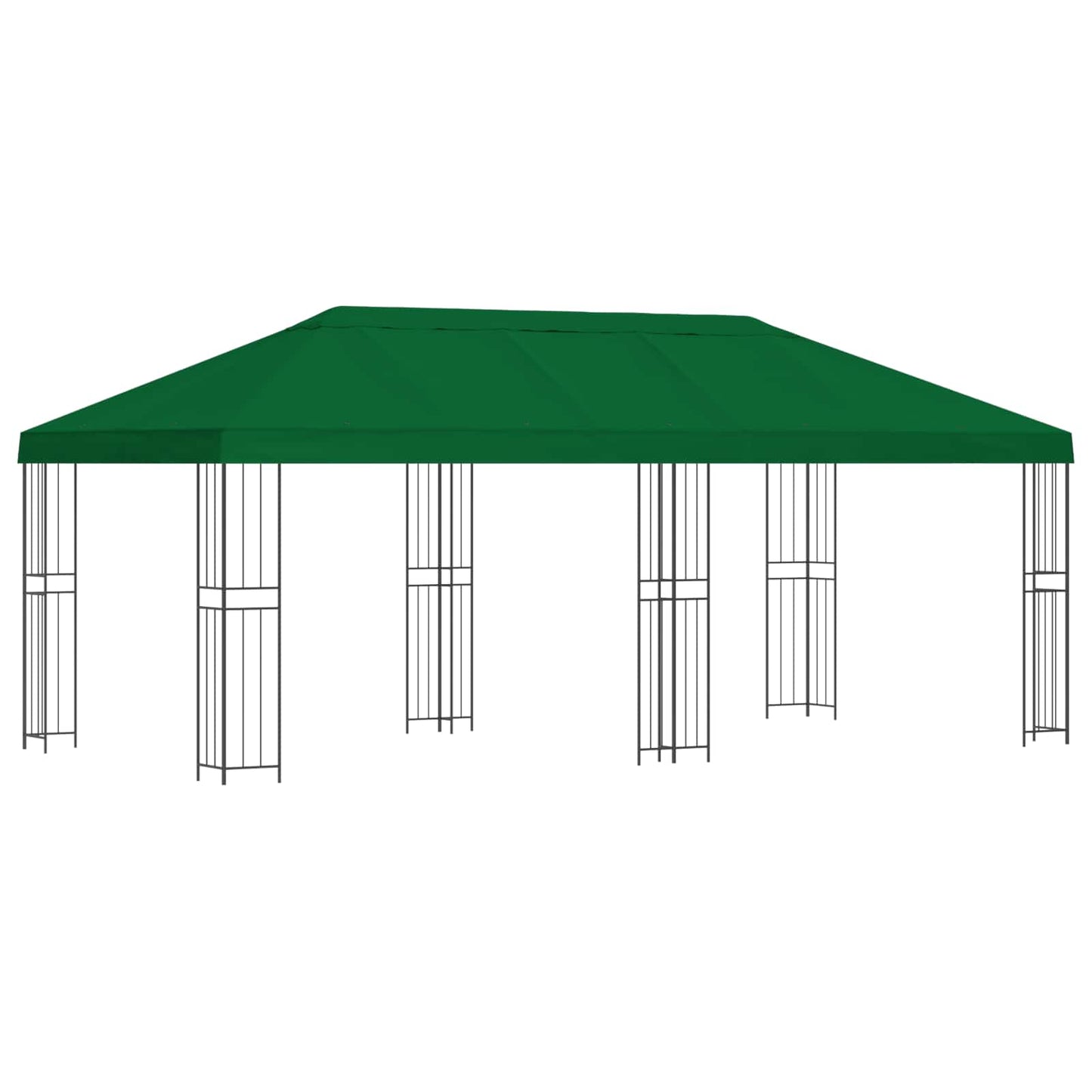 Gartenpavillon 6 x 3 m Grün Polyester und Stahl 190 gsm