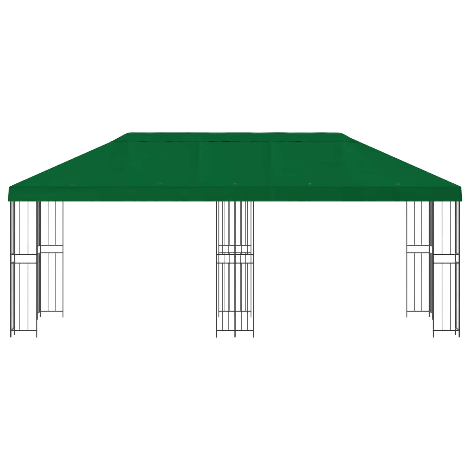 Gartenpavillon 6 x 3 m Grün Polyester und Stahl 190 gsm