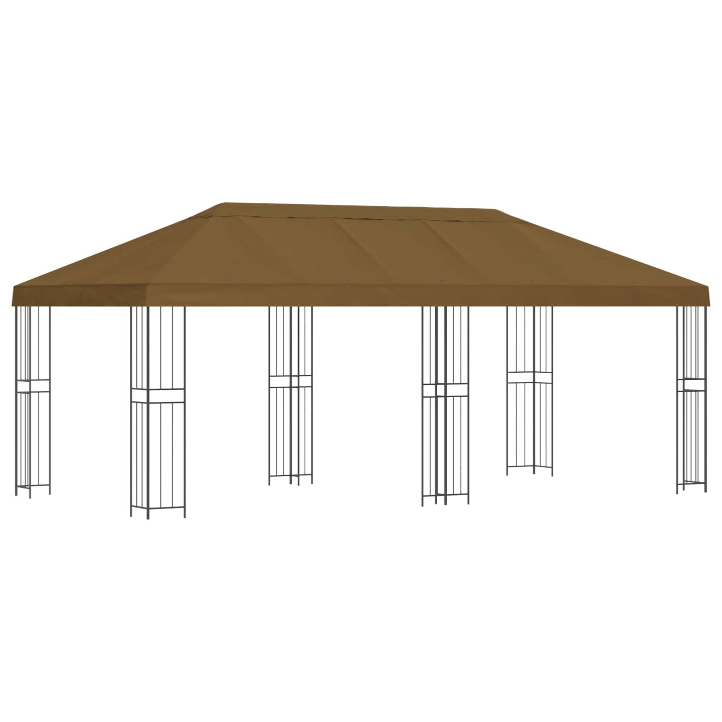 Gartenpavillon 6 x 3 m Taupe Polyester und Stahl 190 gsm