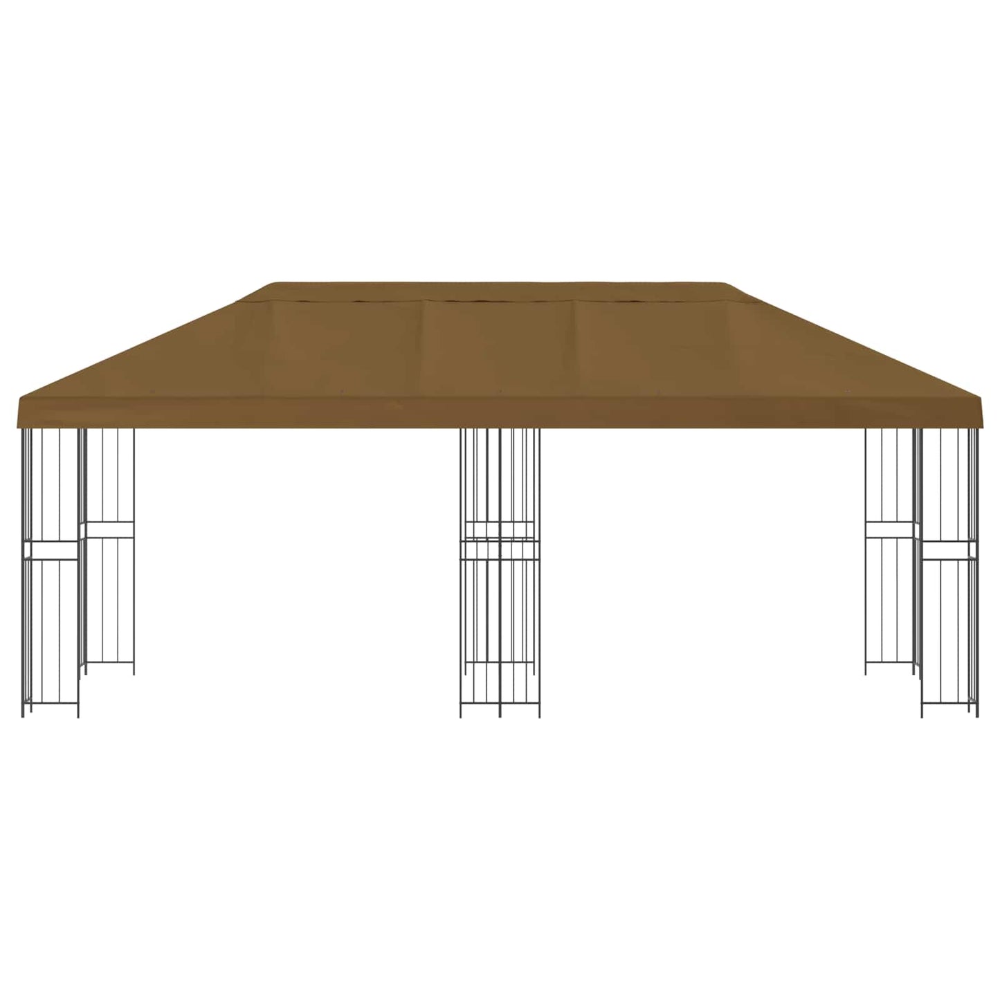 Gartenpavillon 6 x 3 m Taupe Polyester und Stahl 190 gsm
