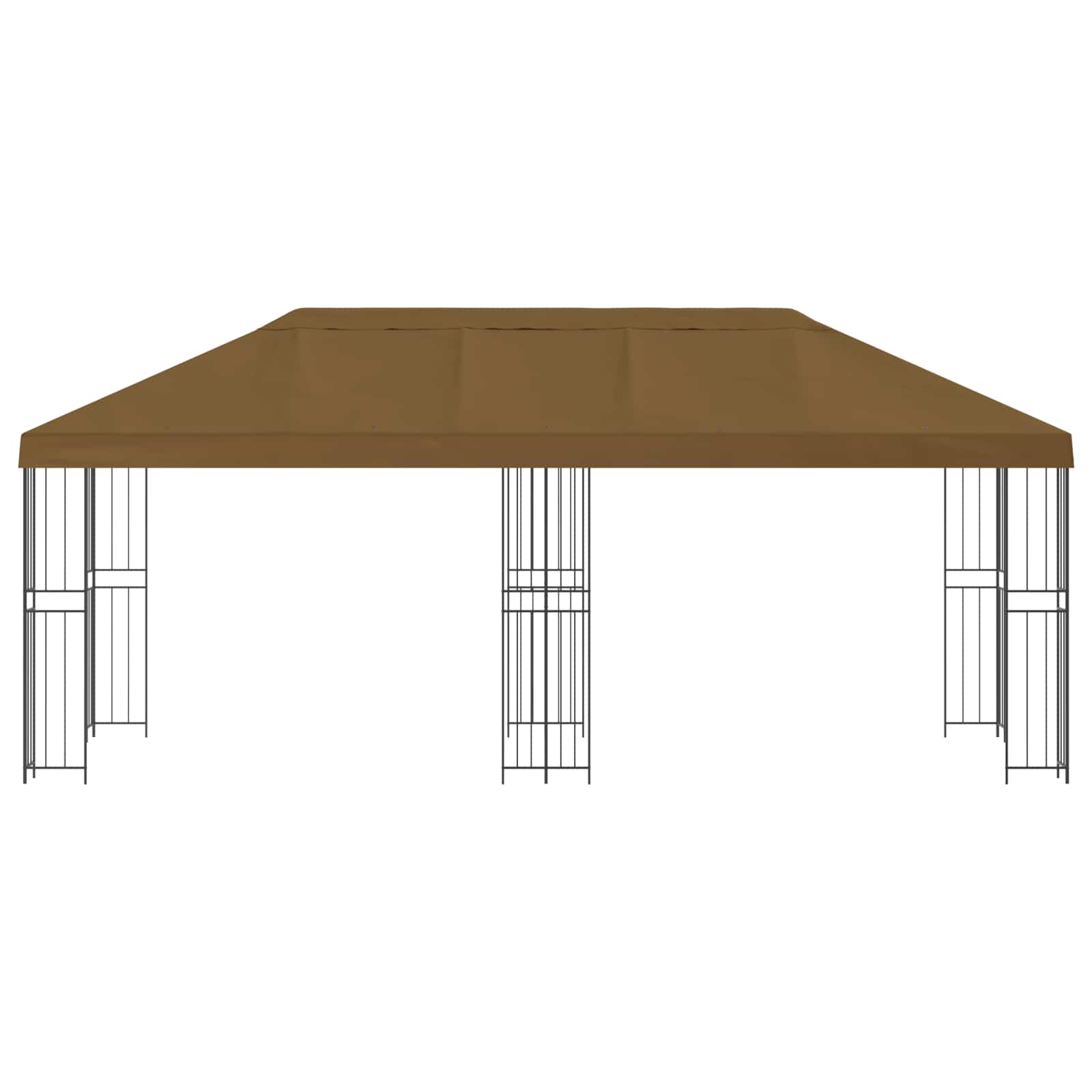 Gartenpavillon 6 x 3 m Taupe Polyester und Stahl 190 gsm