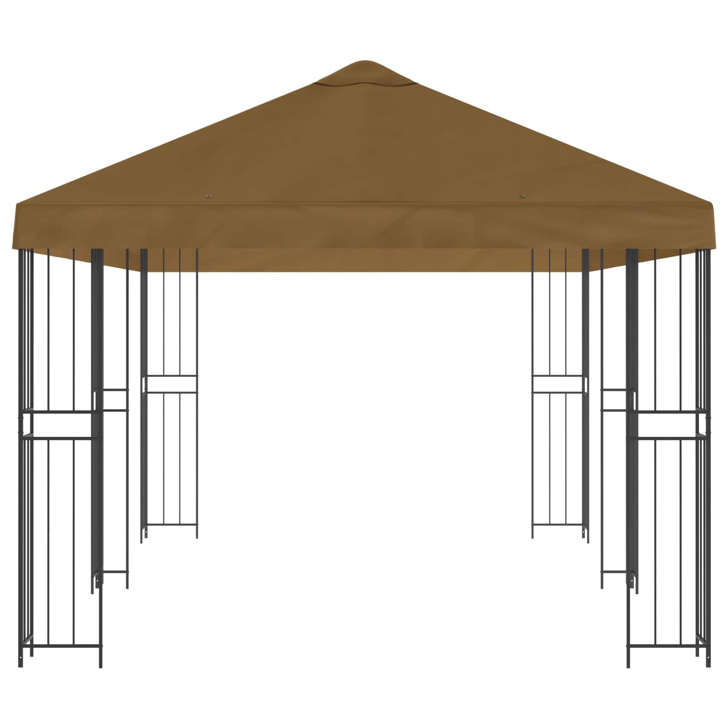Gartenpavillon 6 x 3 m Taupe Polyester und Stahl 190 gsm