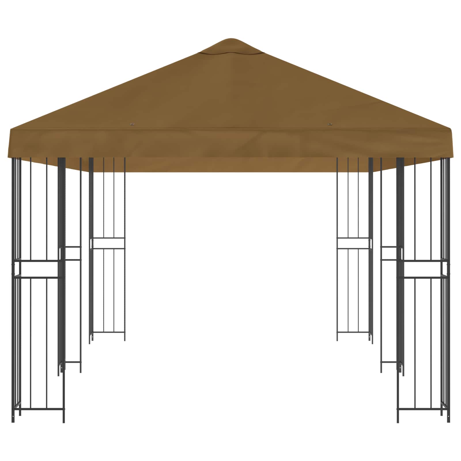 Gartenpavillon 6 x 3 m Taupe Polyester und Stahl 190 gsm