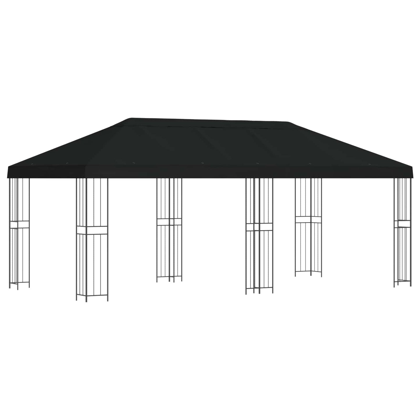6 x 3 m Schwarz Polyester und Stahl 190