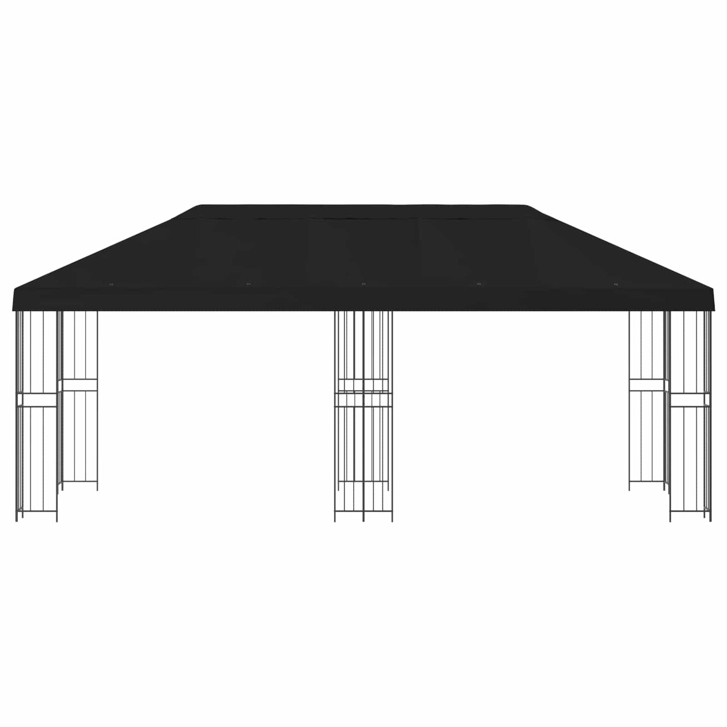 6 x 3 m Schwarz Polyester und Stahl 190