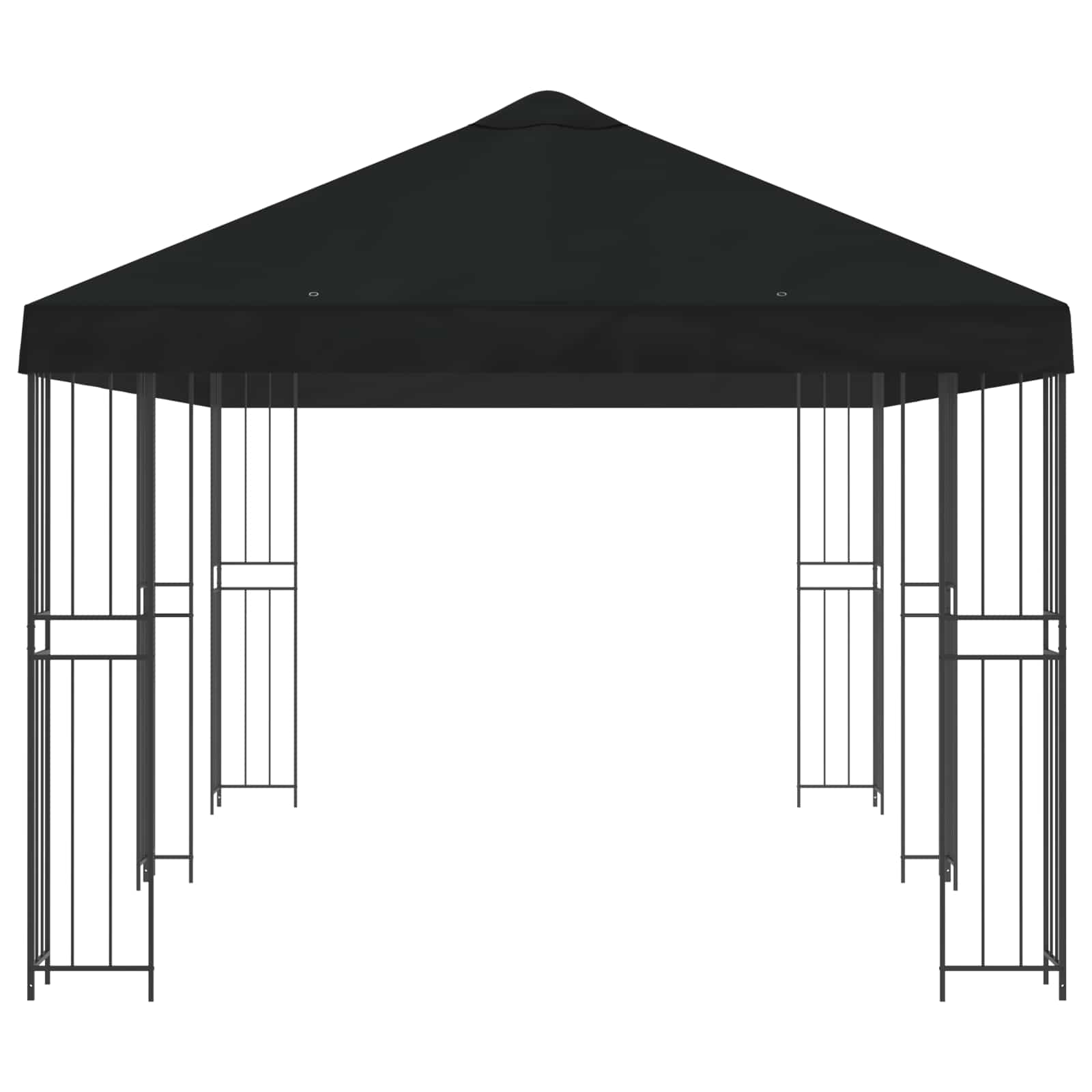 6 x 3 m Schwarz Polyester und Stahl 190