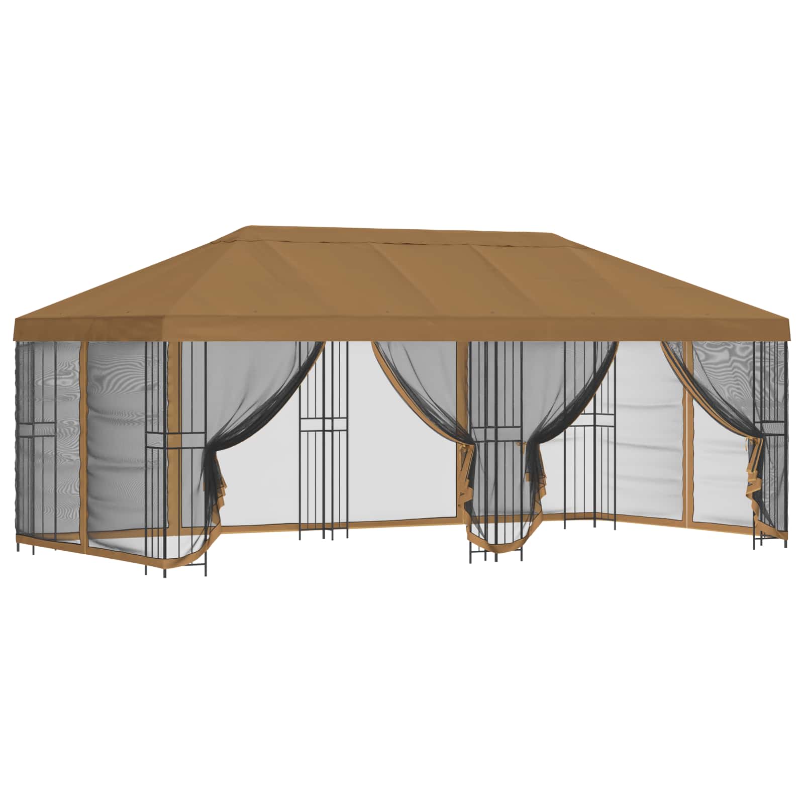 6 x 3 m Beige Polyester und Stahl 190
