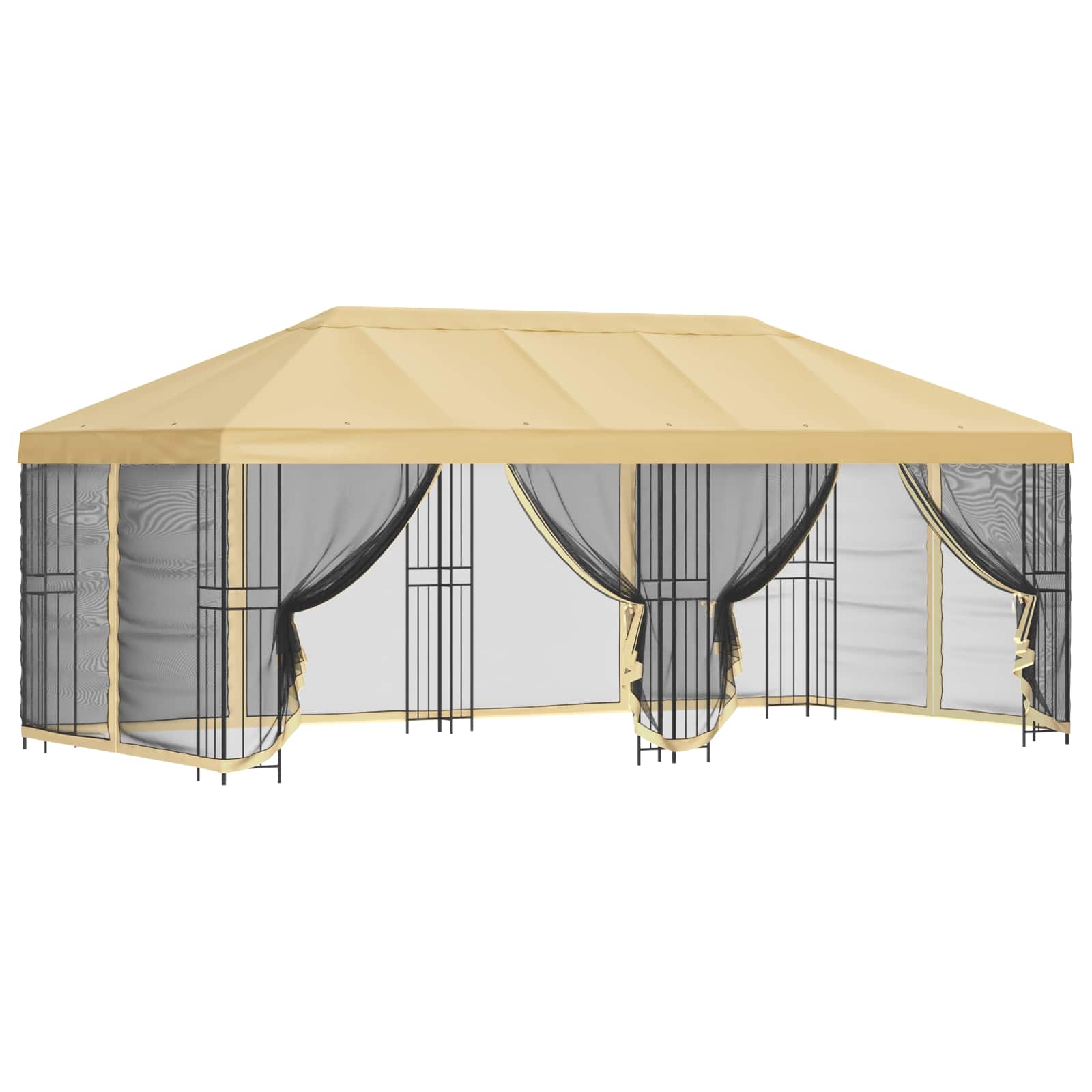 6 x 3 m Creme Polyester und Stahl 190 gsm