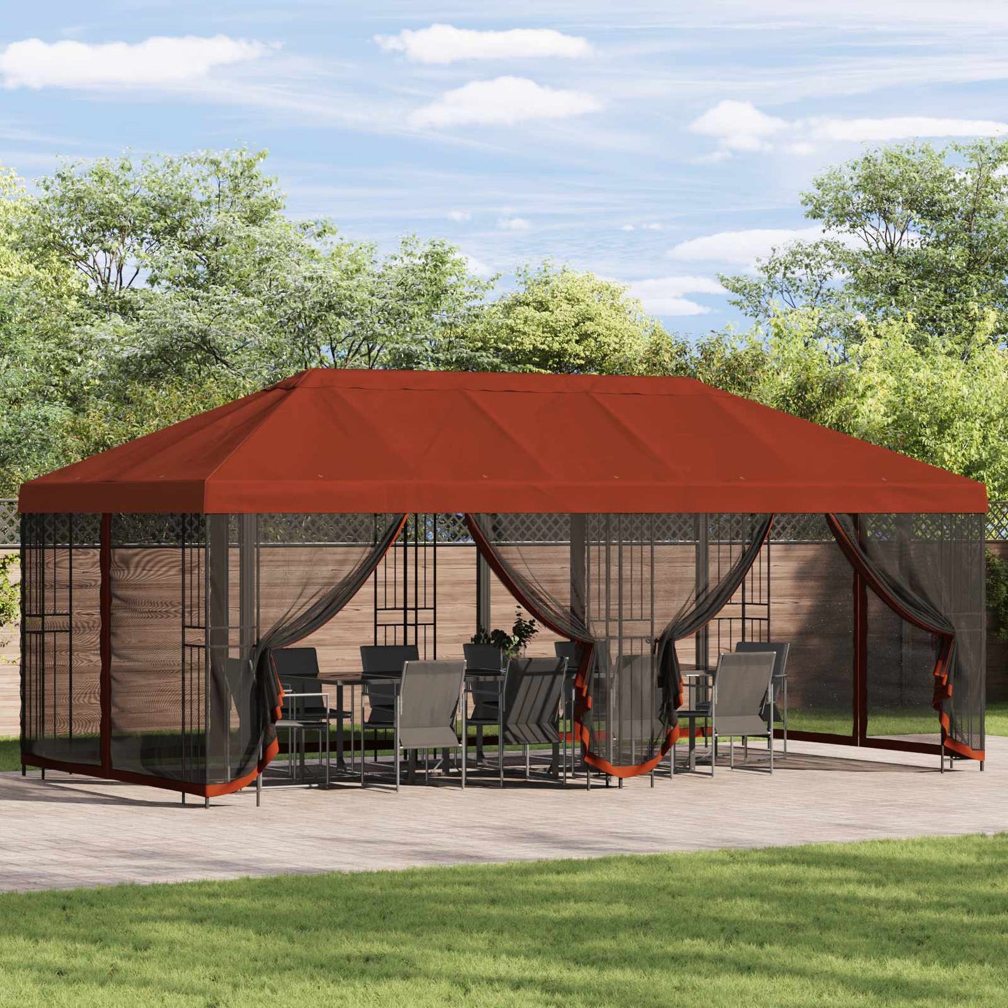 6 x 3 m Terrakotta Polyester und Stahl 190