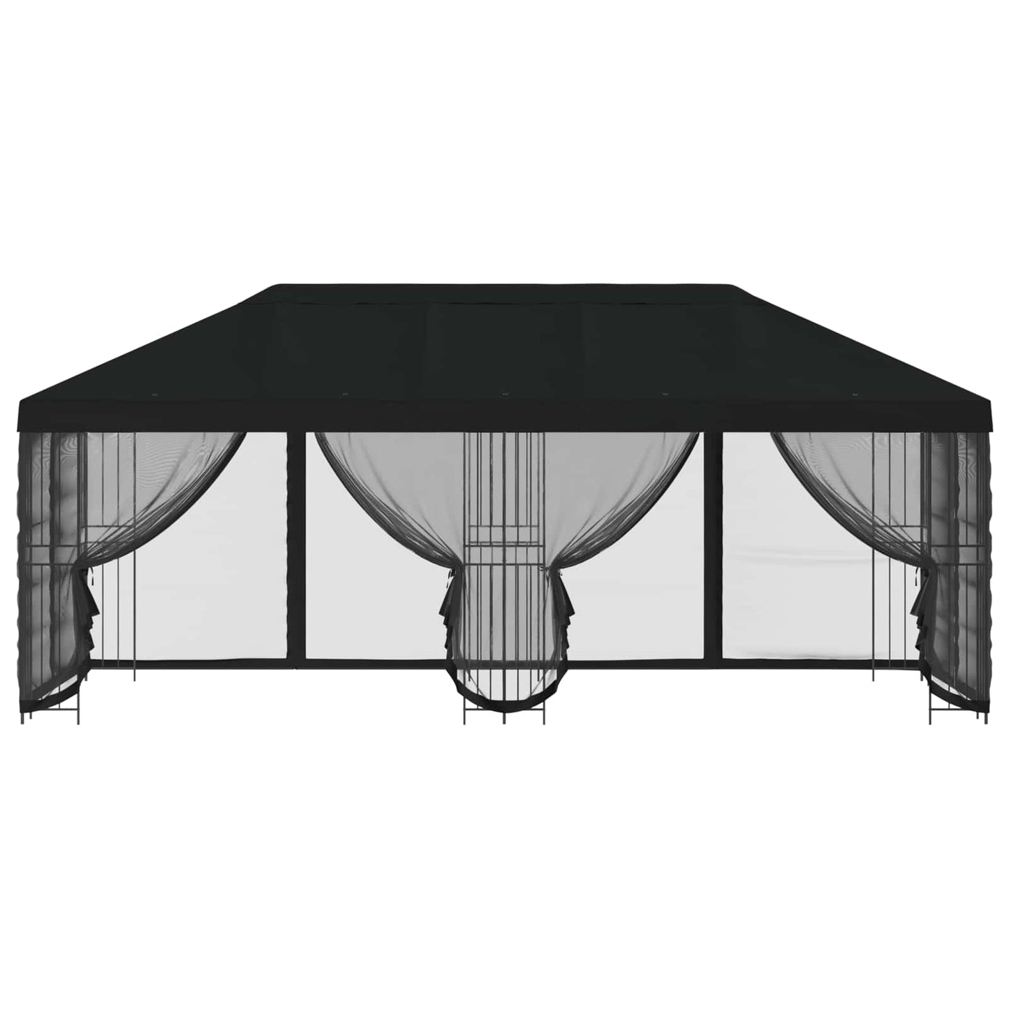 6 x 3 m Schwarz Polyester und Stahl 190