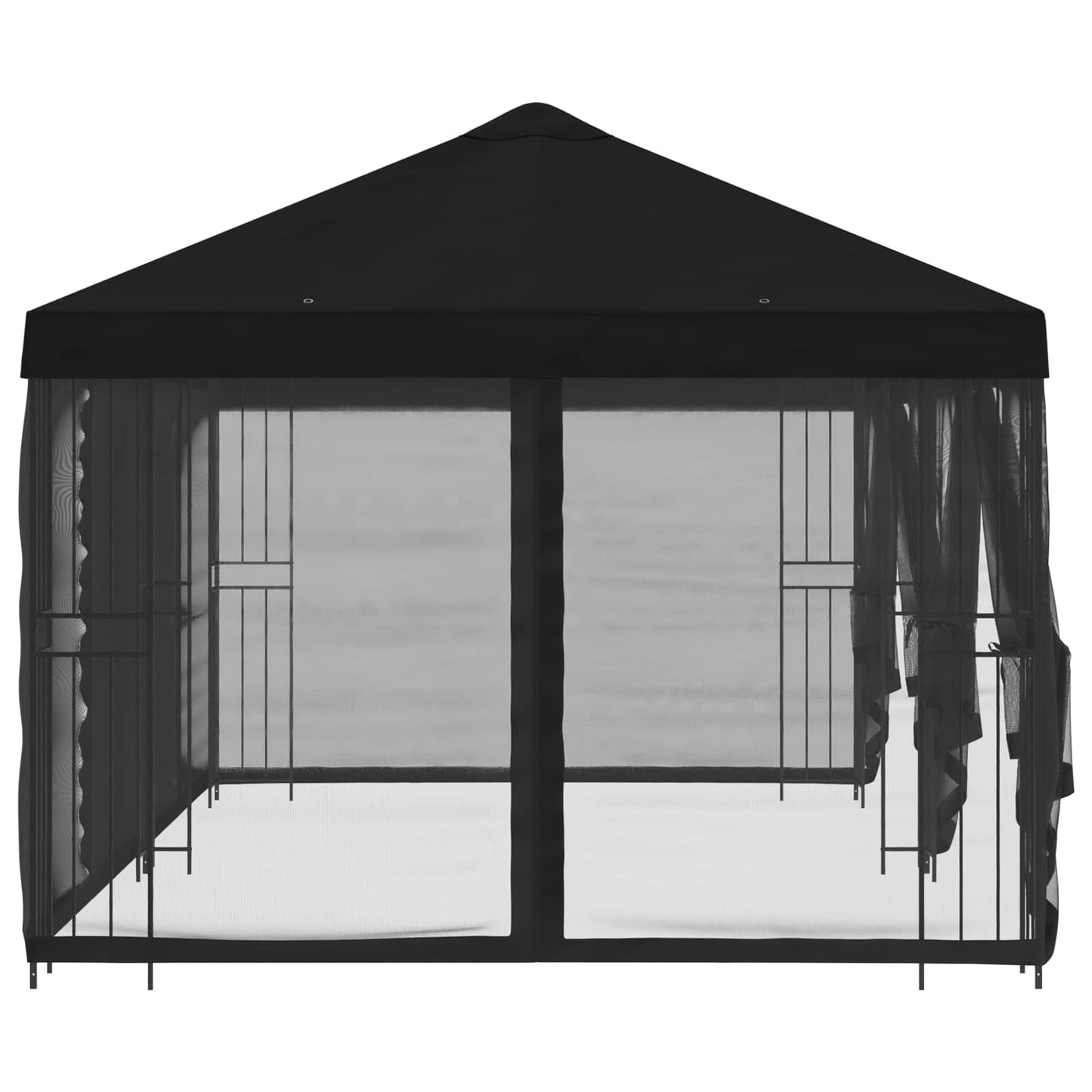 6 x 3 m Schwarz Polyester und Stahl 190