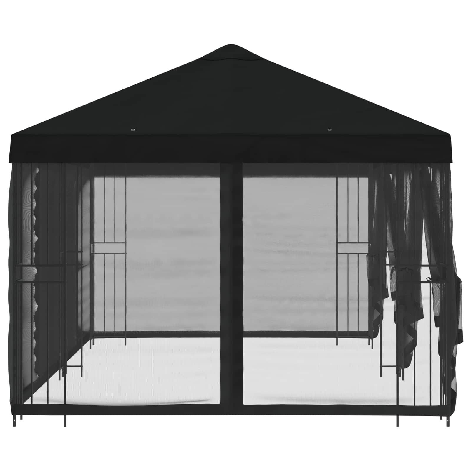 6 x 3 m Schwarz Polyester und Stahl 190