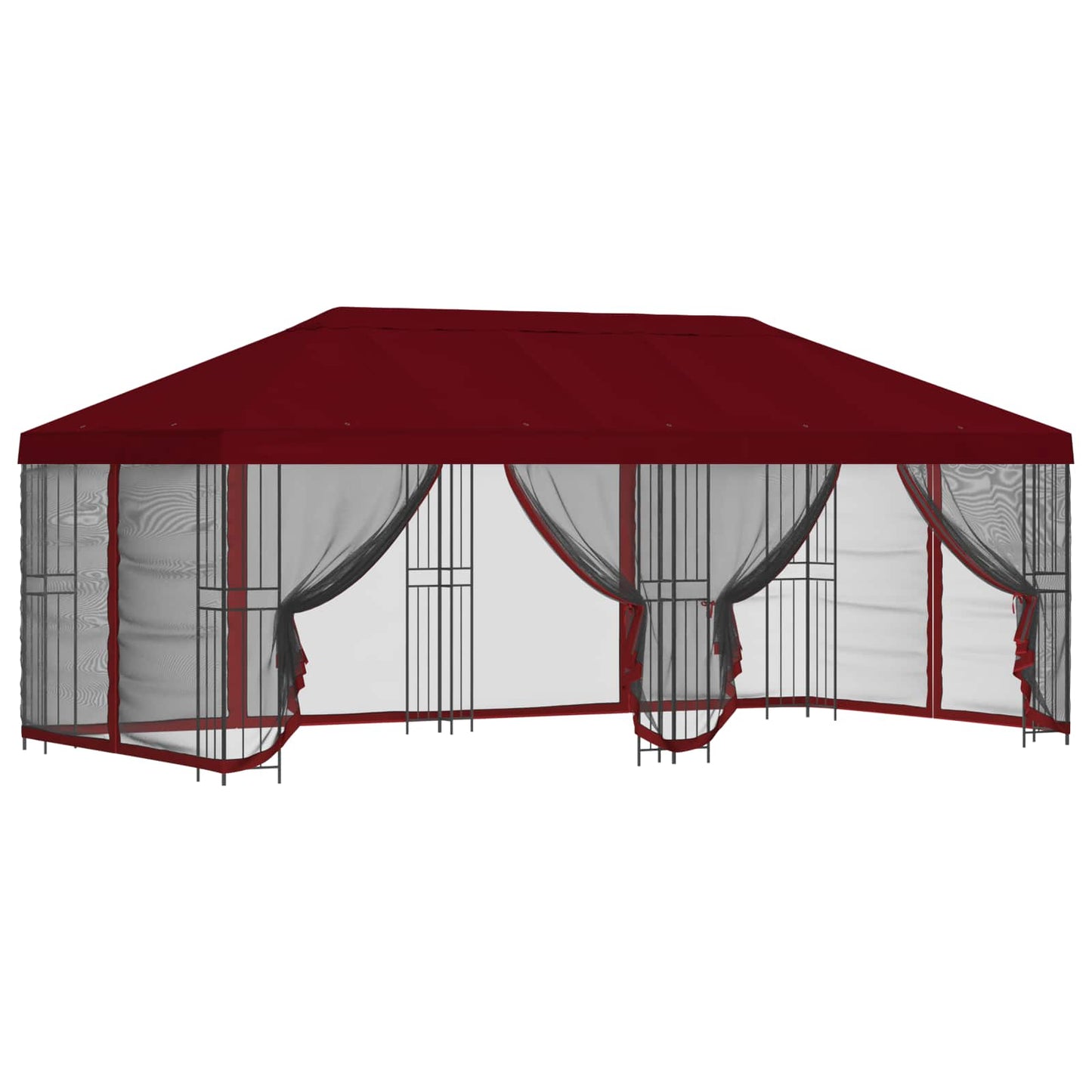 6 x 3 m Bordeauxrot Polyester und Stahl 190