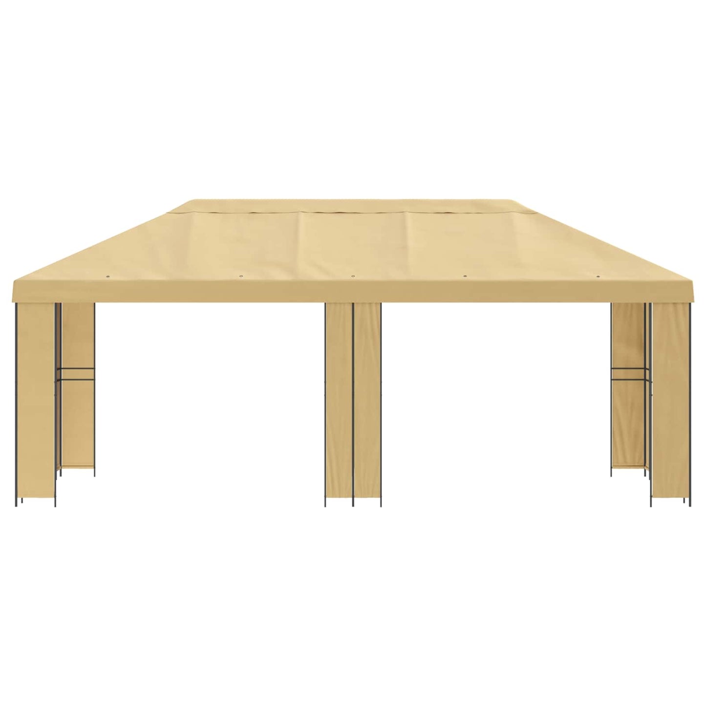 Garten Pavillon 6 x 3 m Creme Polyester und Stahl 190