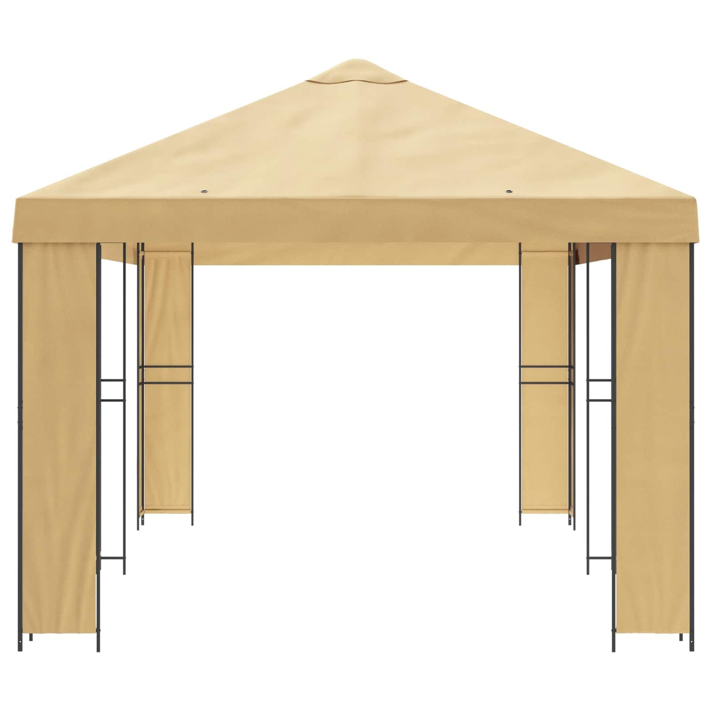 Garten Pavillon 6 x 3 m Creme Polyester und Stahl 190