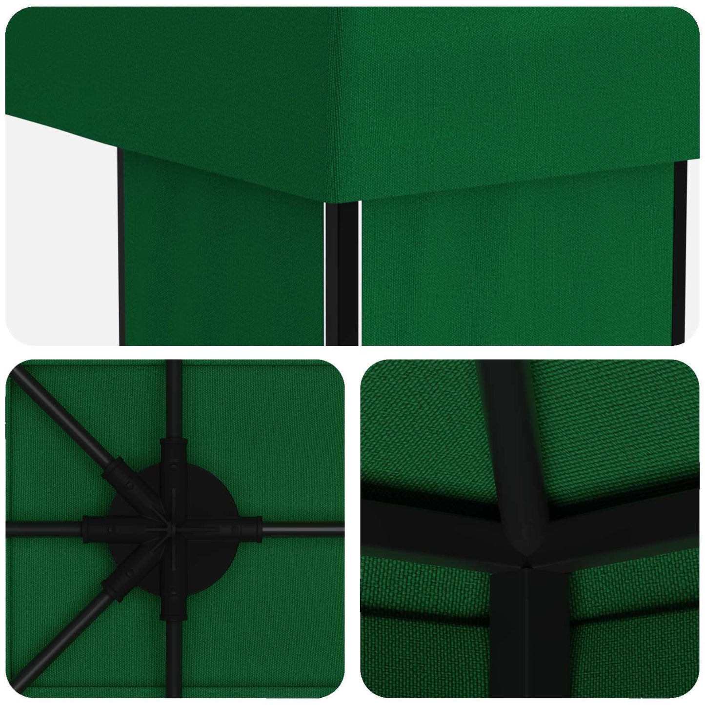 Garten Pavillon 6 x 3 m Grün Polyester und Stahl 190 gsm