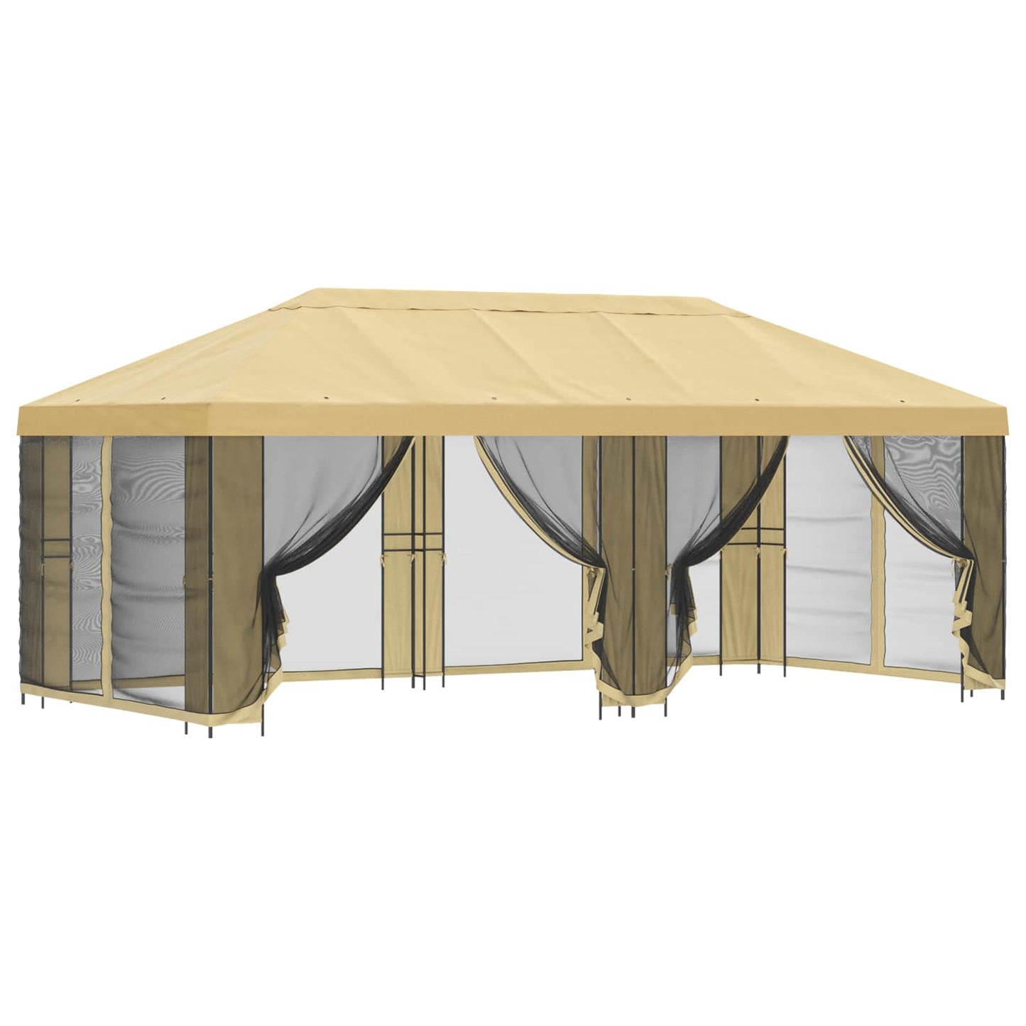 Garten Pavillon mit Seitenwänden 6 x 3 m Creme