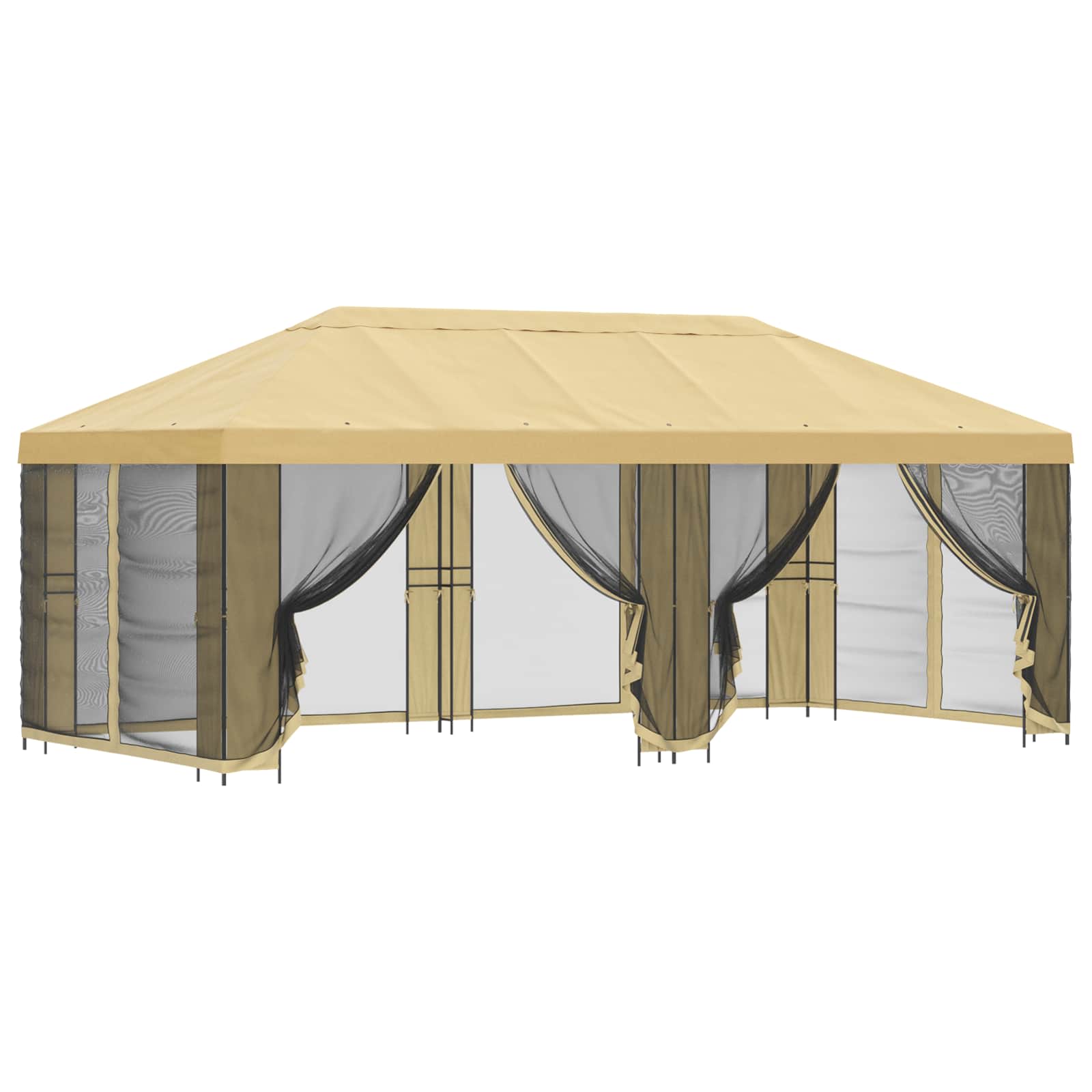 Garten Pavillon mit Seitenwänden 6 x 3 m Creme