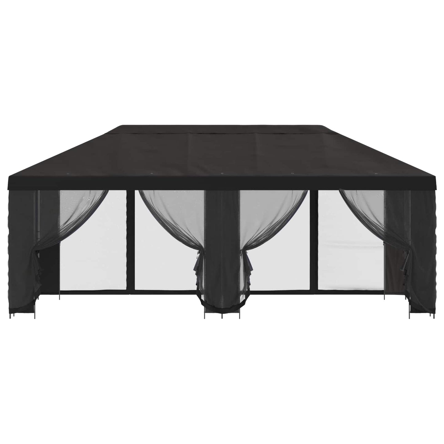 Garten Pavillon mit Seitenwänden 6 x 3 m Anthrazit