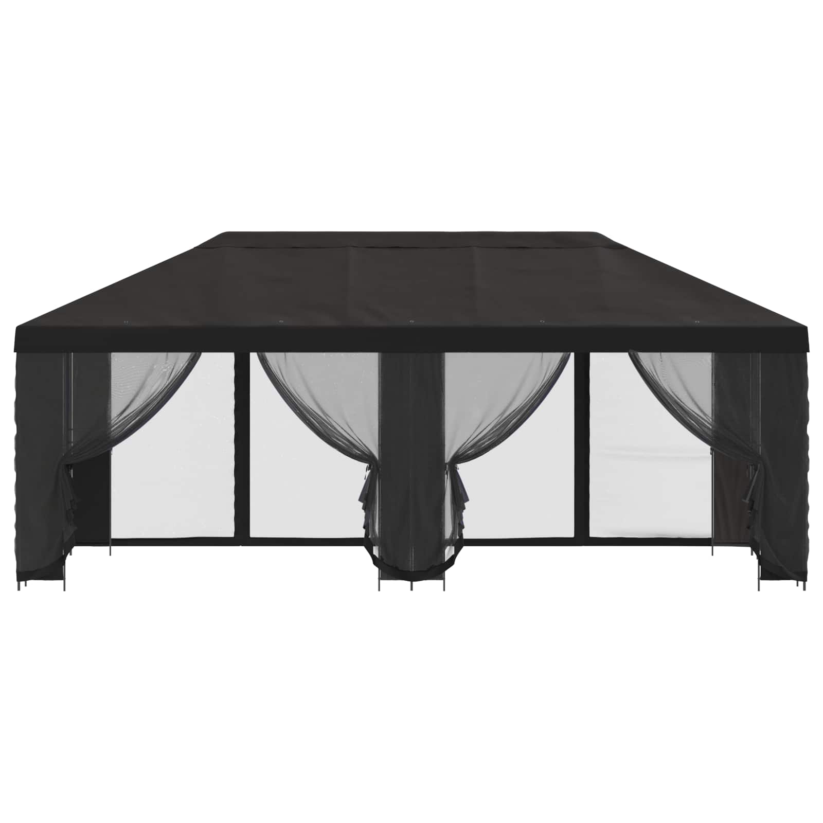 Garten Pavillon mit Seitenwänden 6 x 3 m Anthrazit
