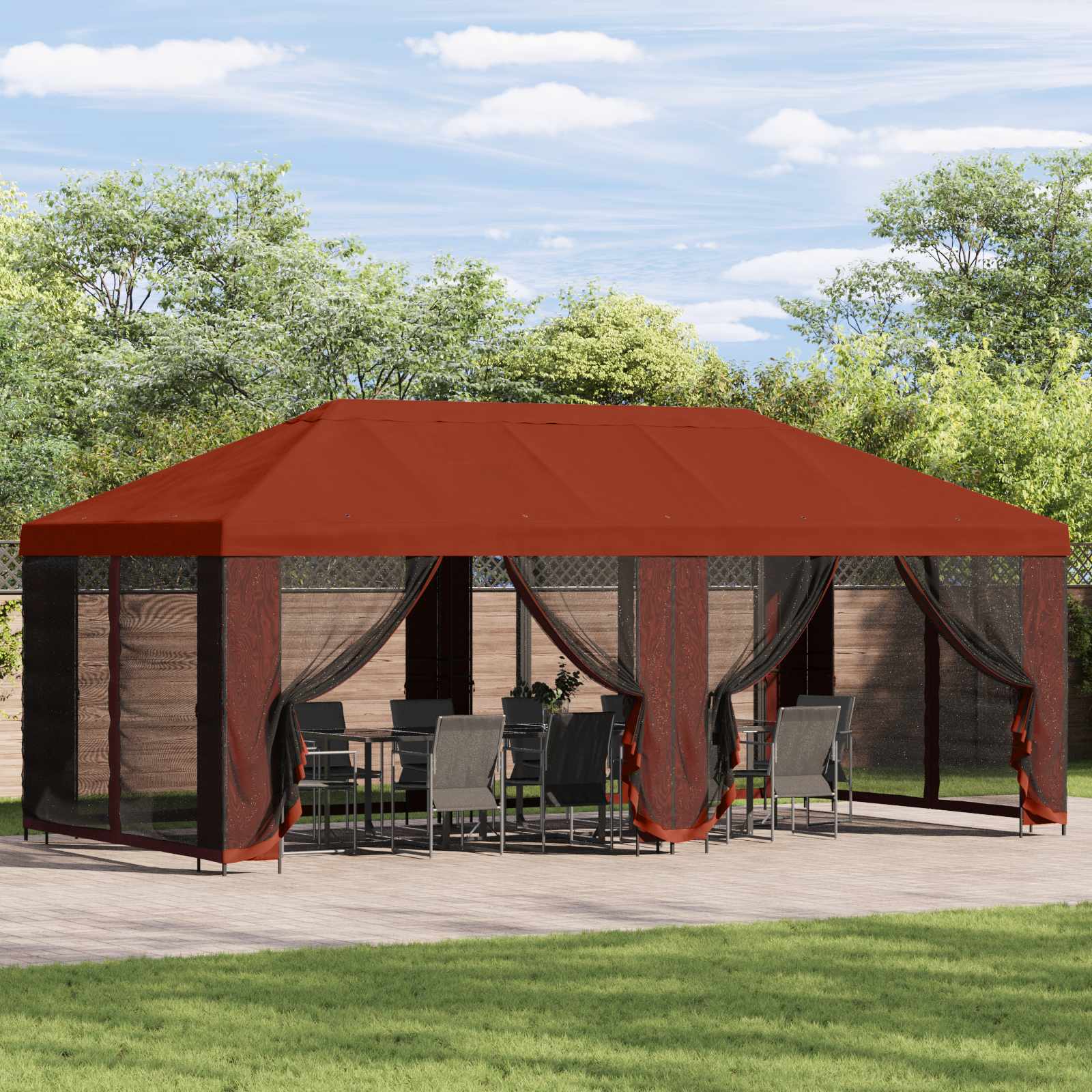 6 x 3 m Terrakotta Polyester und Stahl 190