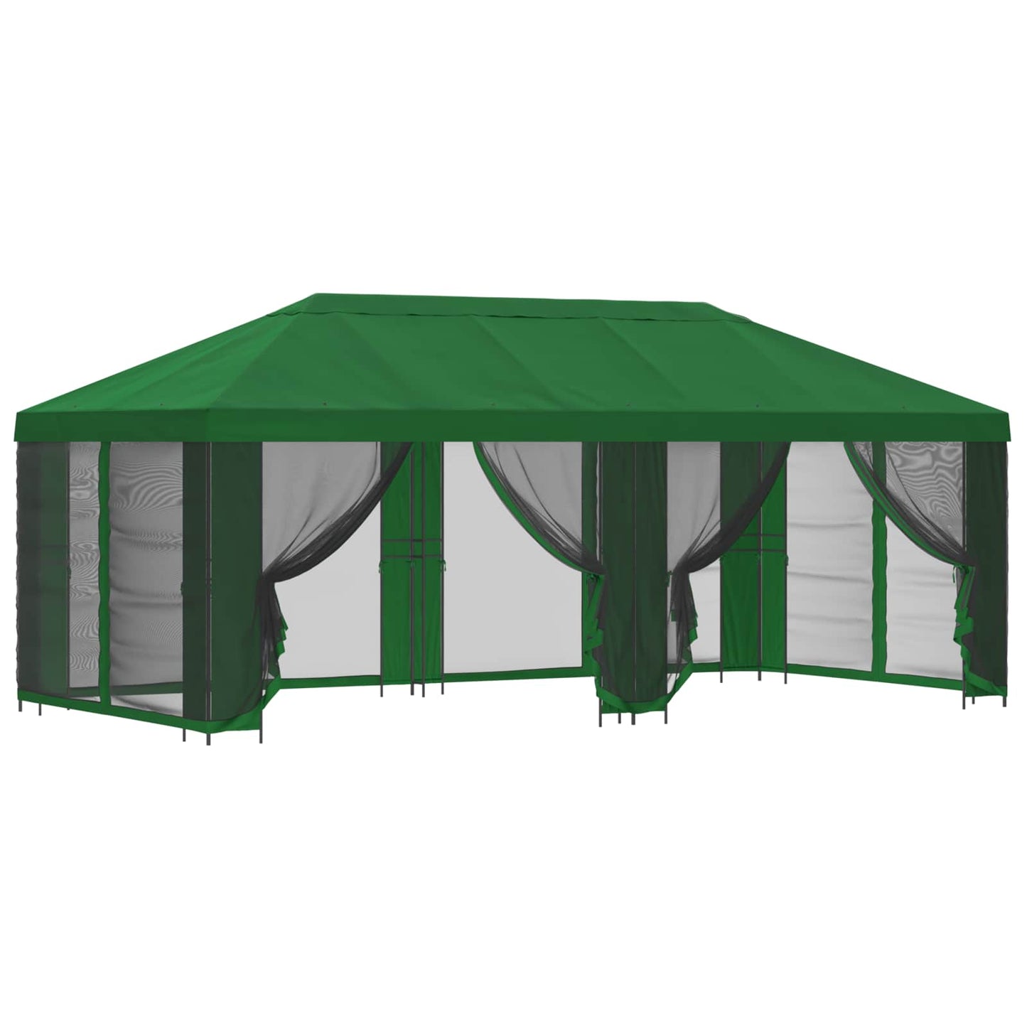Garten Pavillon mit Seitenwänden 6 x 3 m Grün