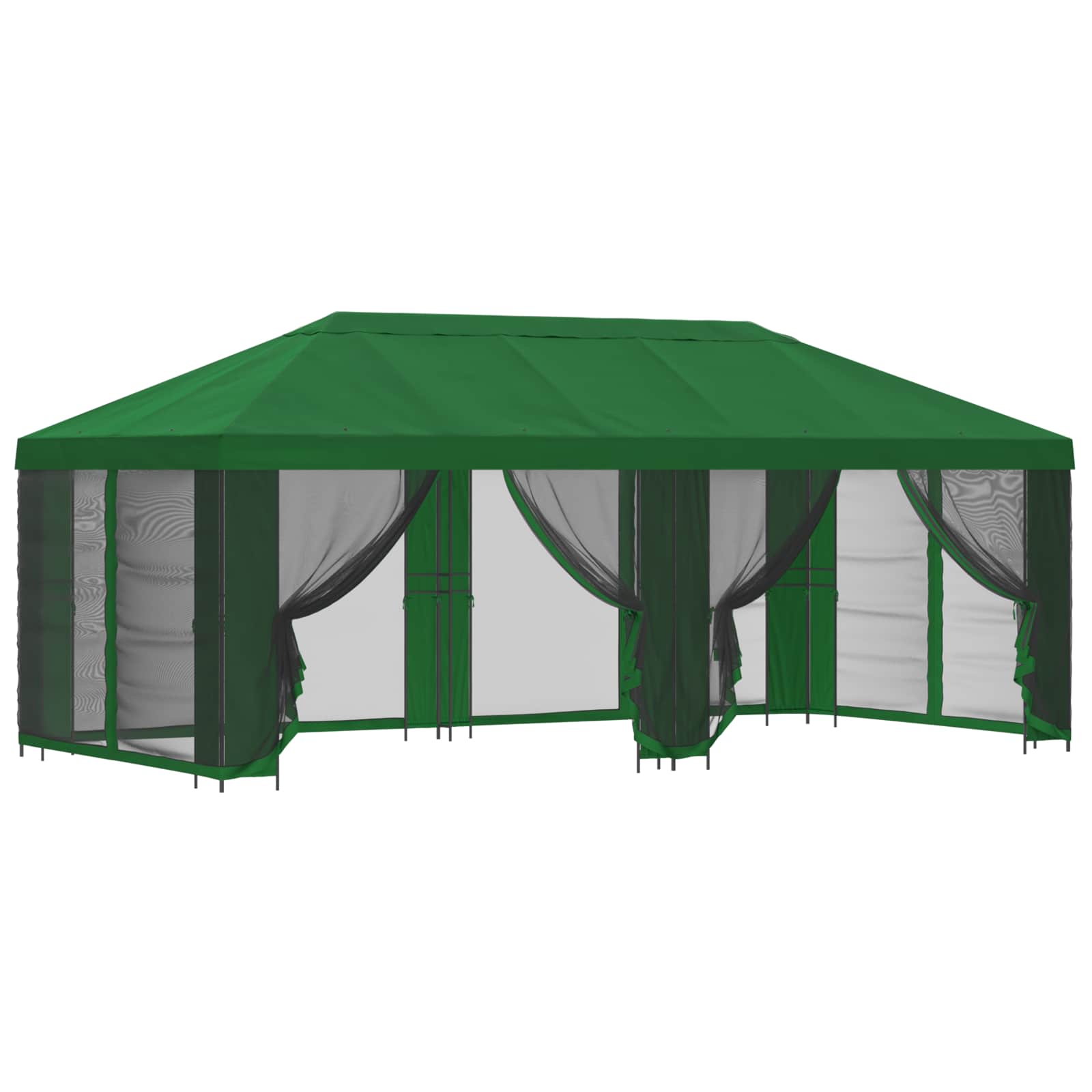 Garten Pavillon mit Seitenwänden 6 x 3 m Grün