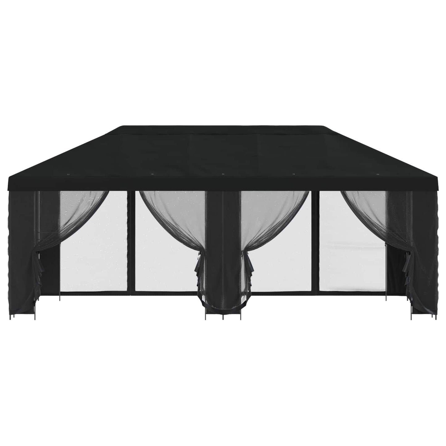 Garten Pavillon mit Seitenwänden 6 x 3 m Schwarz