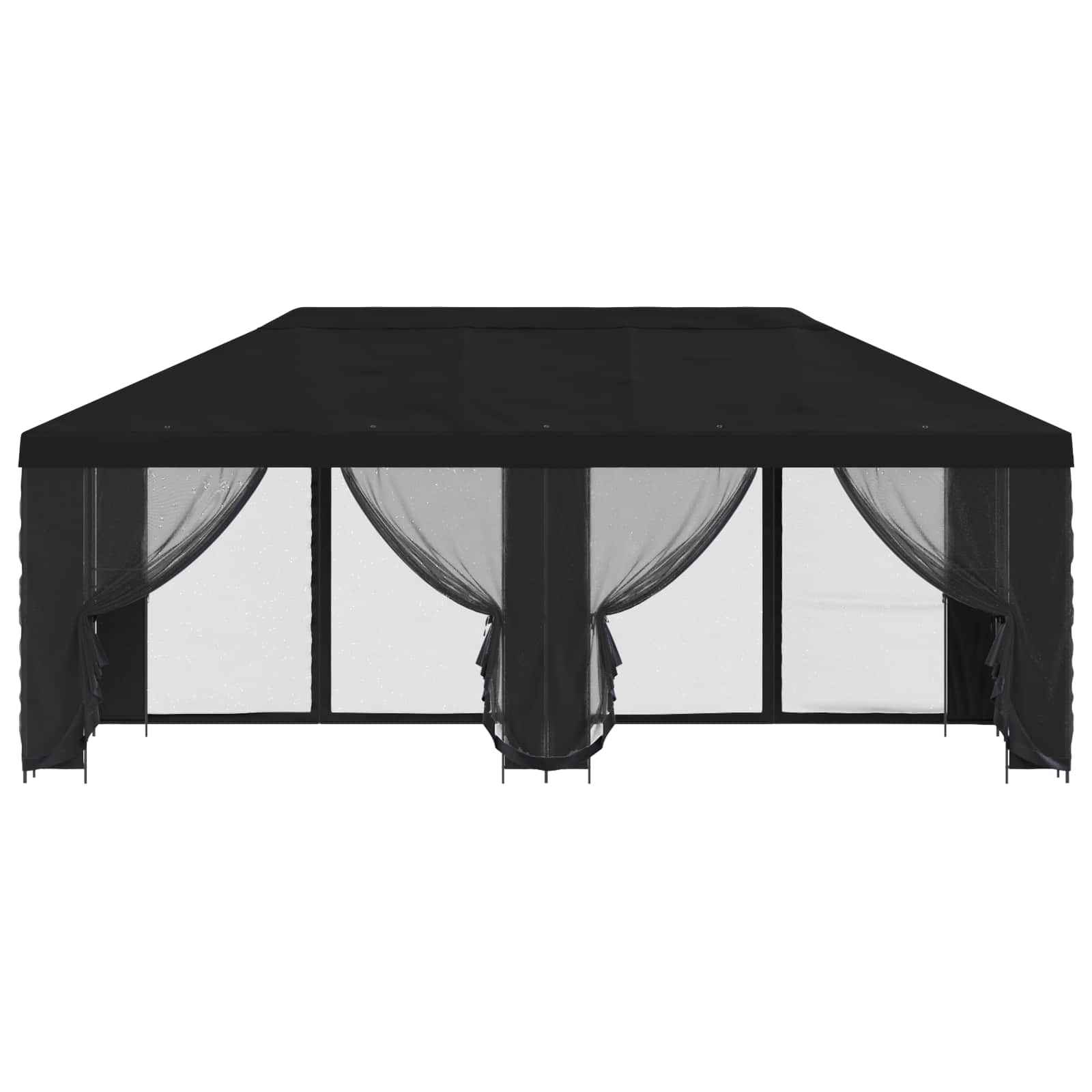 Garten Pavillon mit Seitenwänden 6 x 3 m Schwarz
