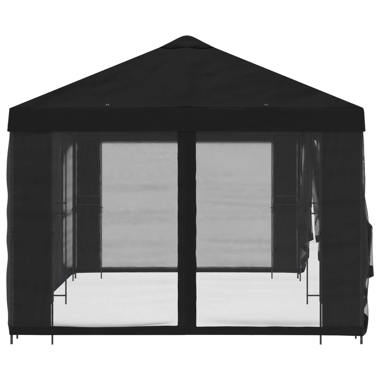 Garten Pavillon mit Seitenwänden 6 x 3 m Schwarz