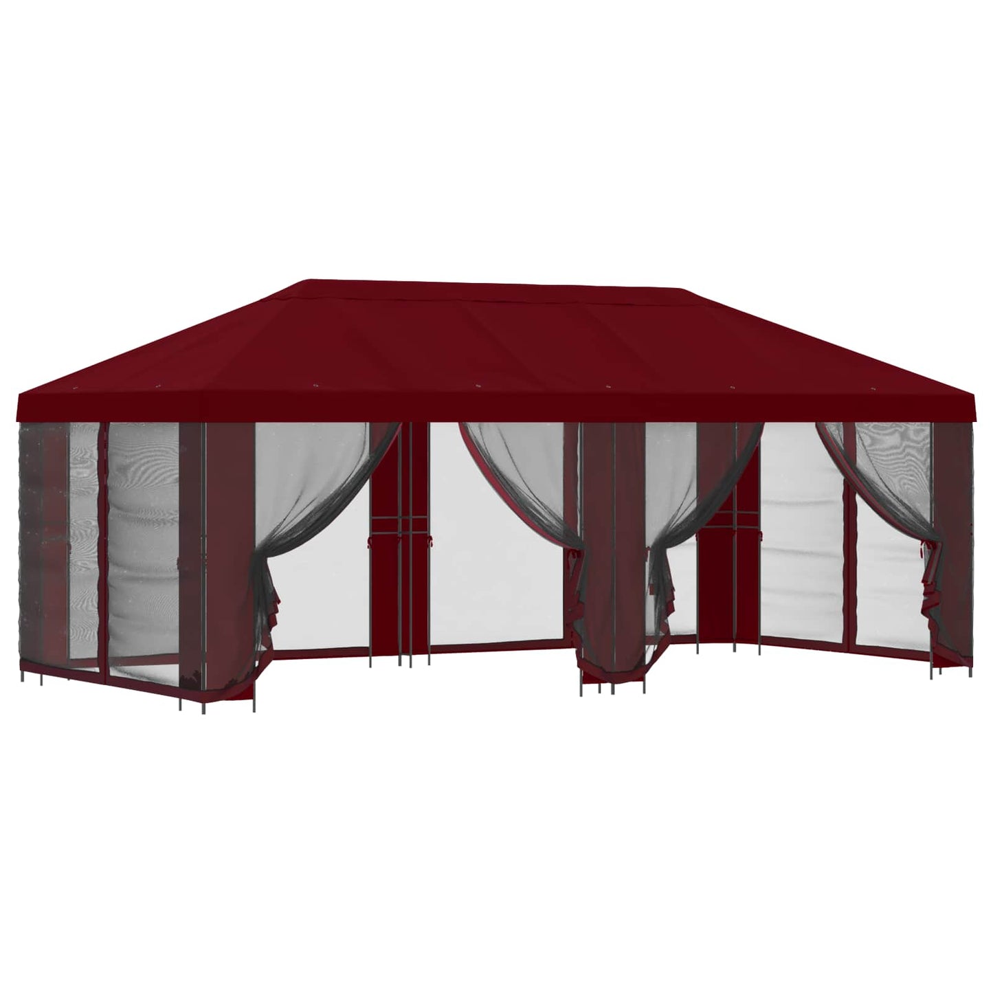 Garten Pavillon mit Seitenwänden 6 x 3 m Bordeauxrot