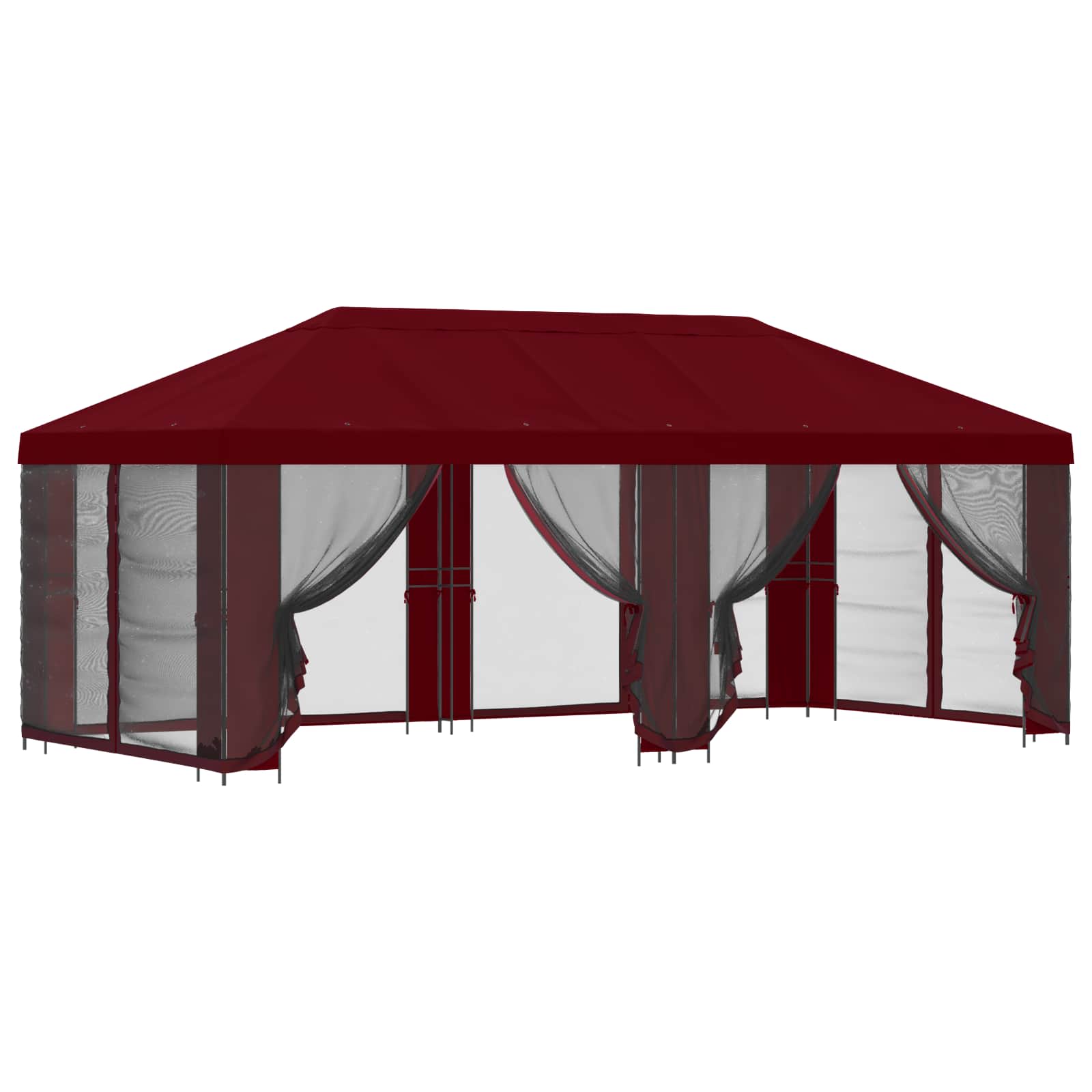 Garten Pavillon mit Seitenwänden 6 x 3 m Bordeauxrot